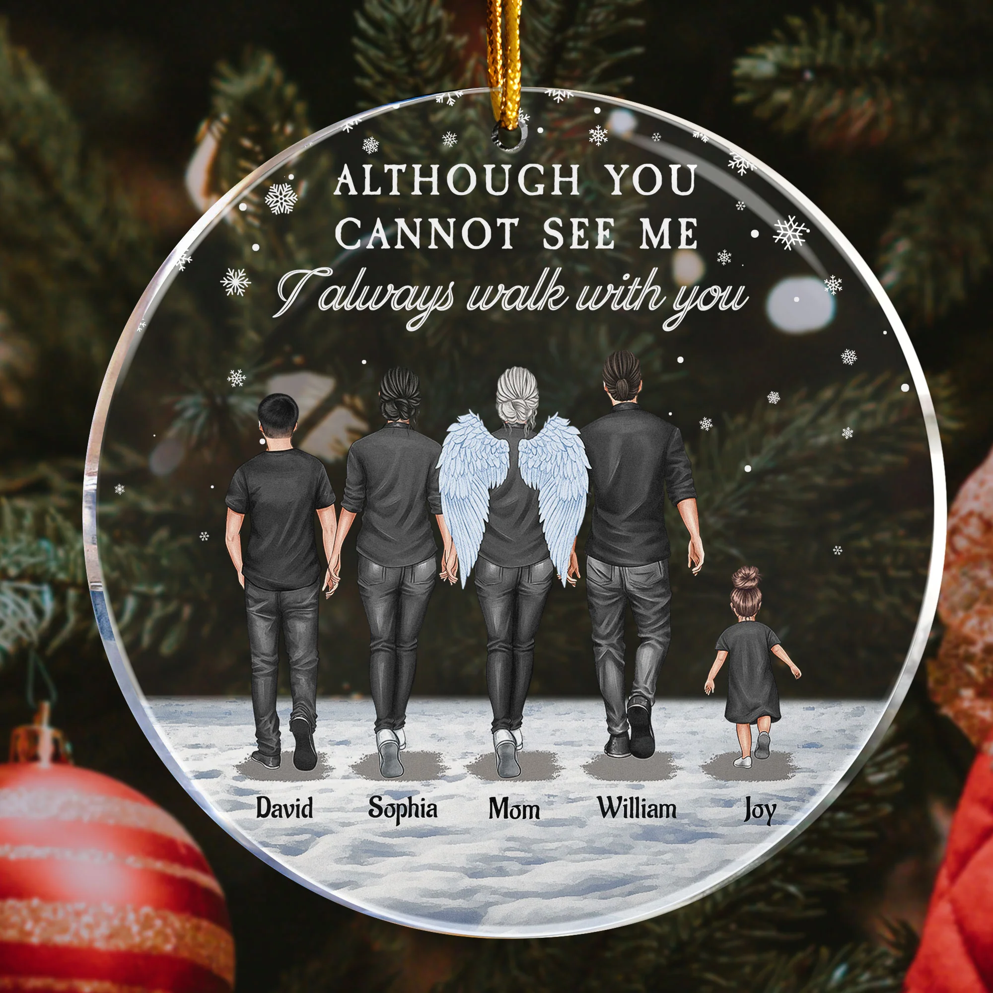 I Always Walk With You - Personalized Acrylic Ornament - Image 3