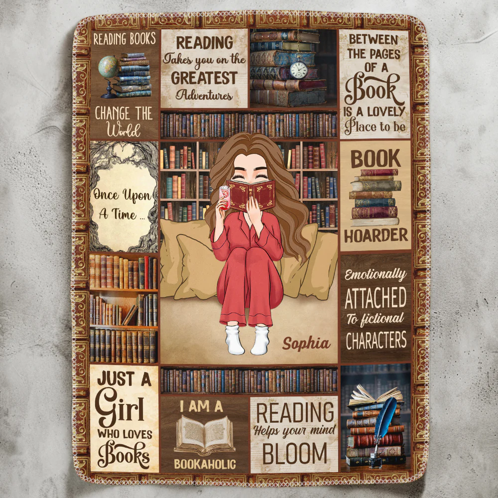 I Am A Bookaholic - Personalized Blanket - Image 2