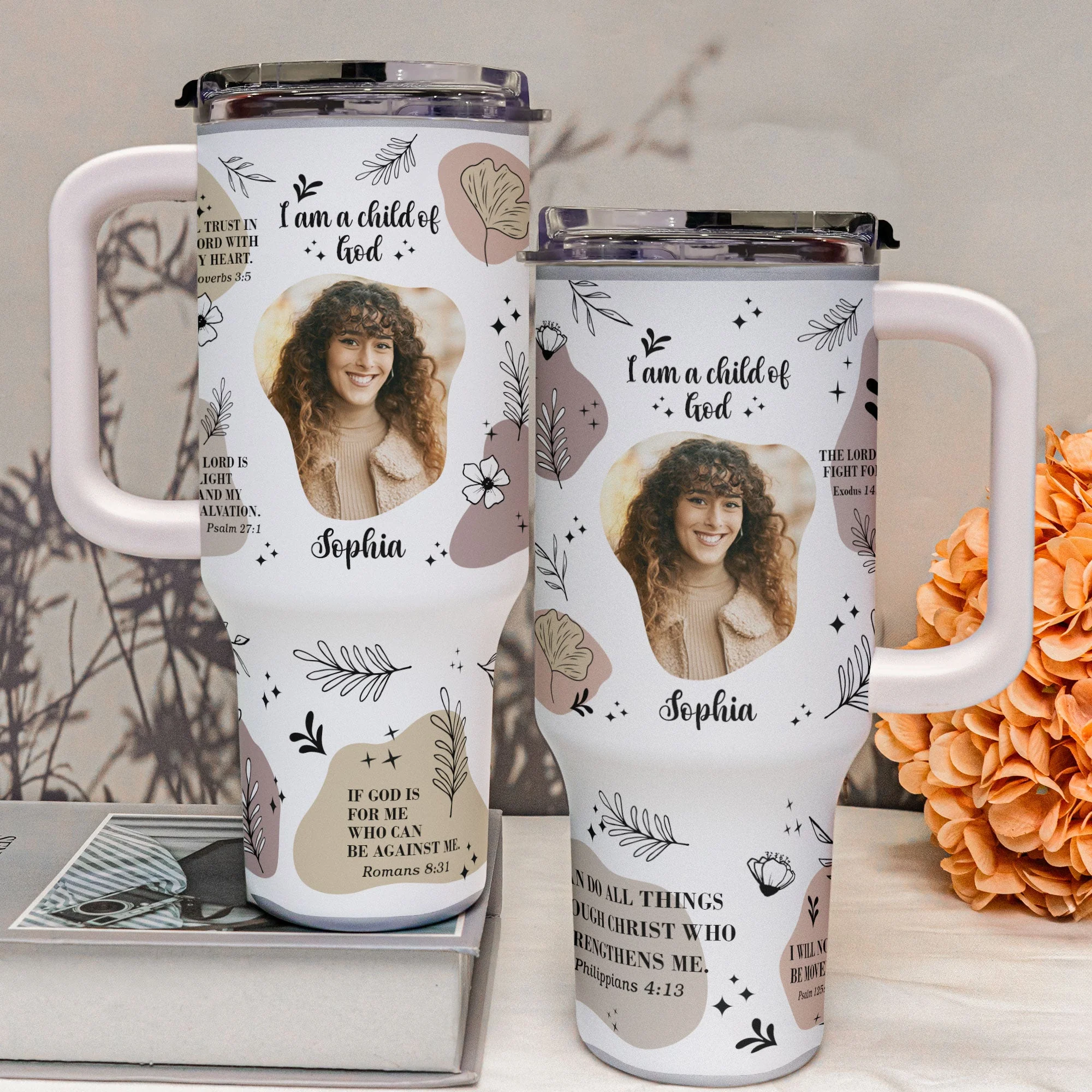 I Am A Child Of God - Personalized Photo 40oz Tumbler With Straw - Image 2