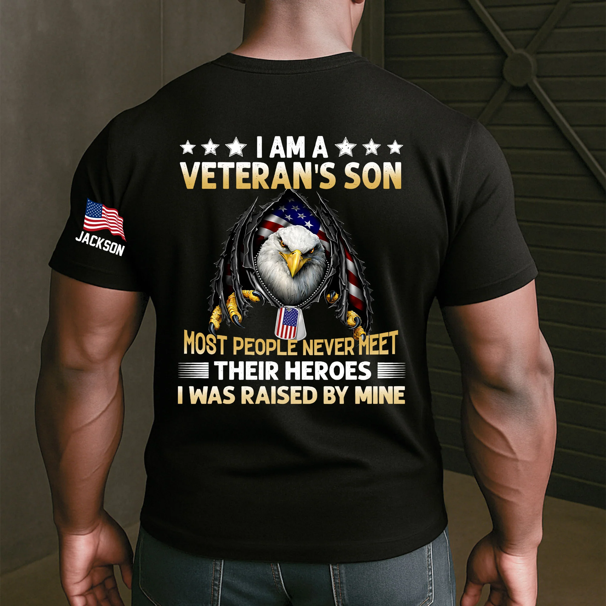 I Am A Veteran’s Son - Personalized Back Printed Shirt - Image 4