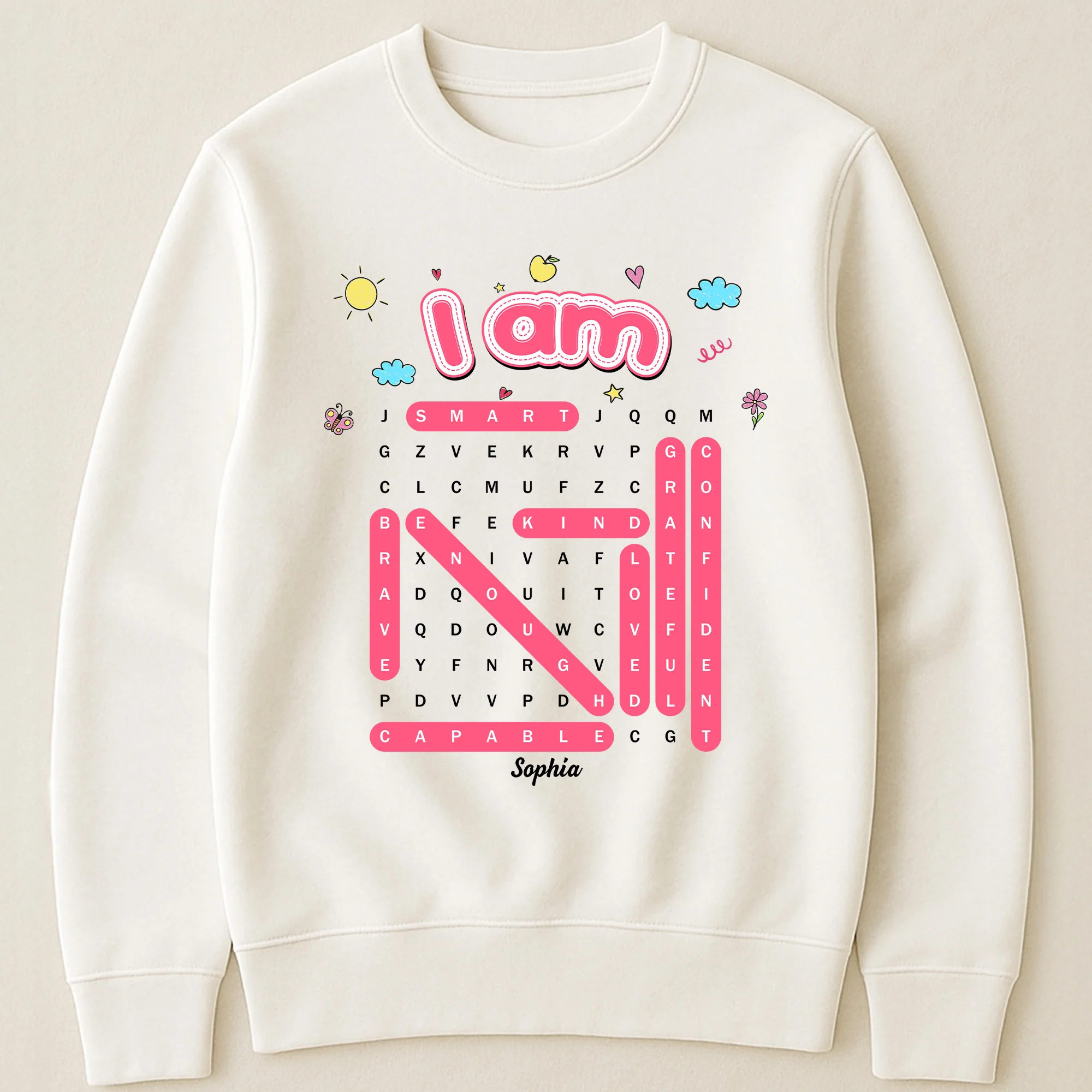 I Am Affirmation Kid Word Search Puzzle - Personalized Shirt - Image 4