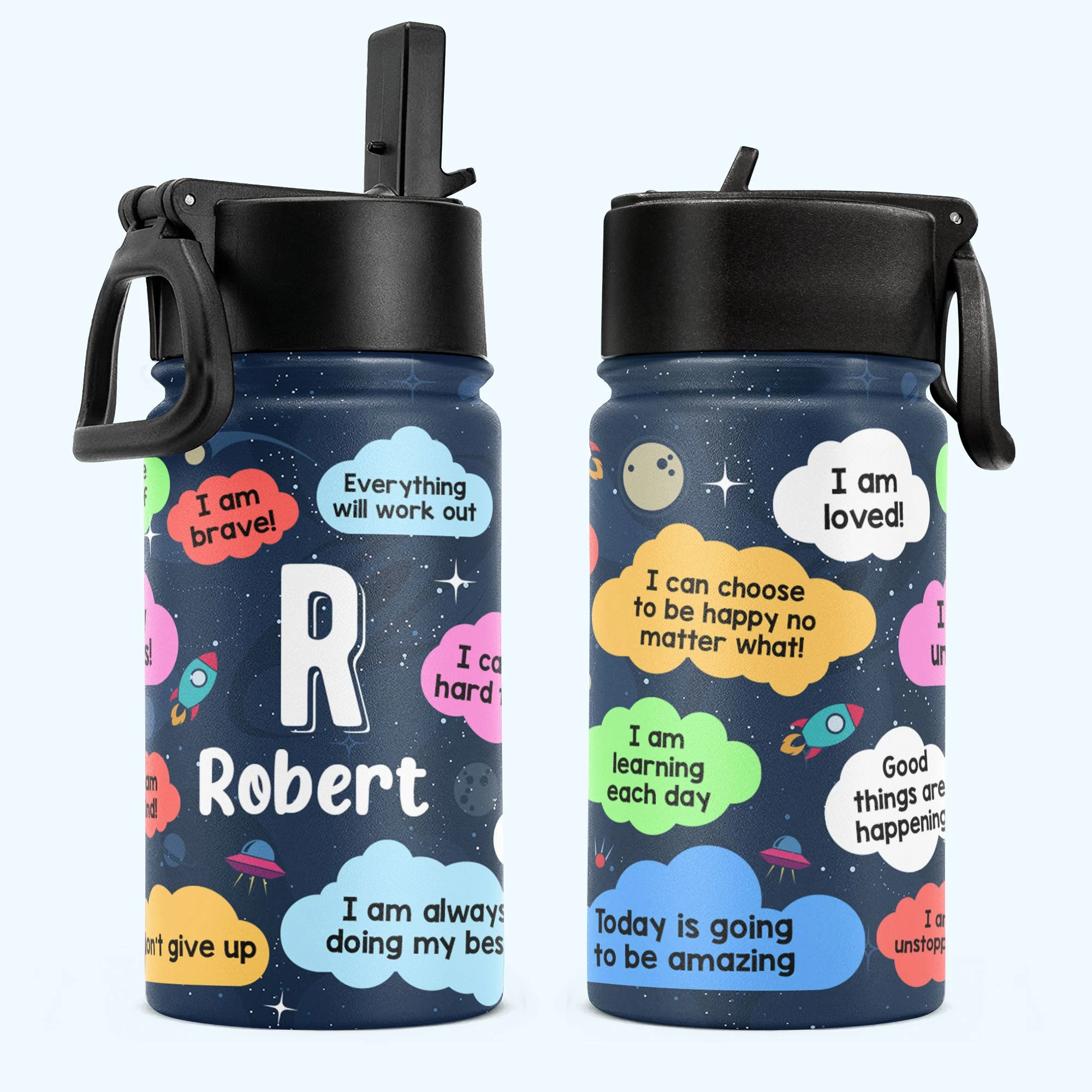 I Am Always Doing My Best - Personalized Kids Water Bottle With Straw Lid
