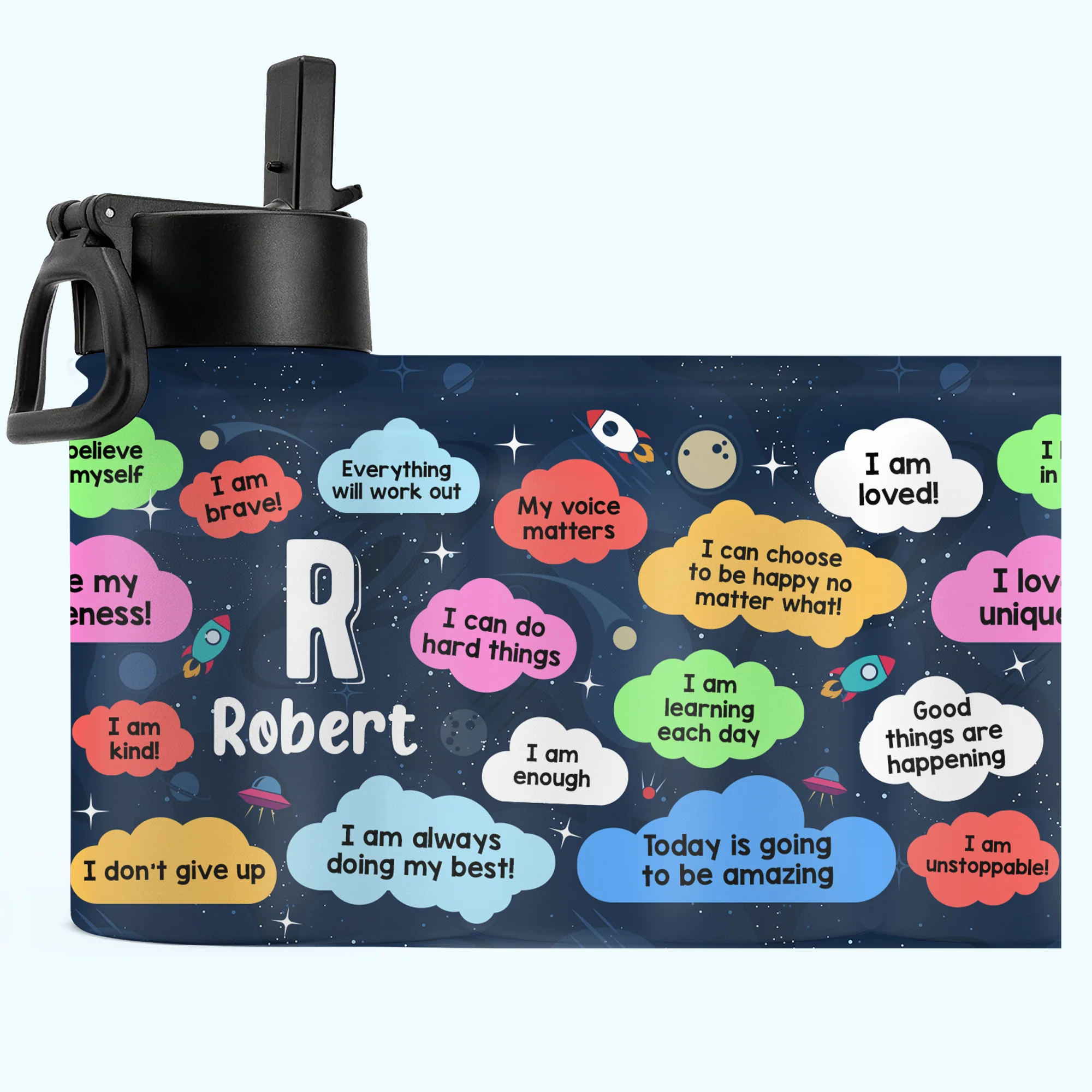 I Am Always Doing My Best - Personalized Kids Water Bottle With Straw Lid - Image 2