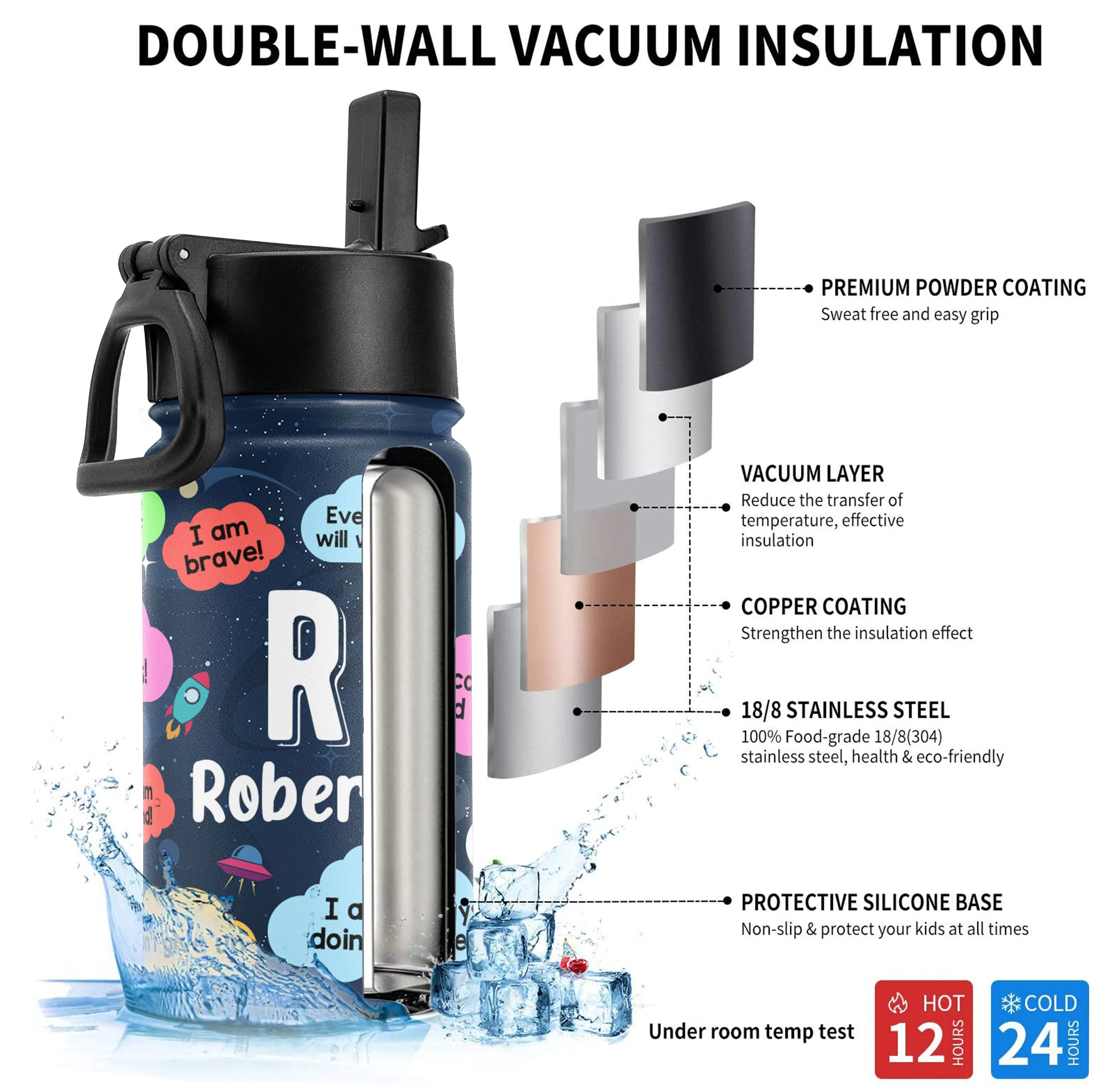 I Am Always Doing My Best - Personalized Kids Water Bottle With Straw Lid - Image 4