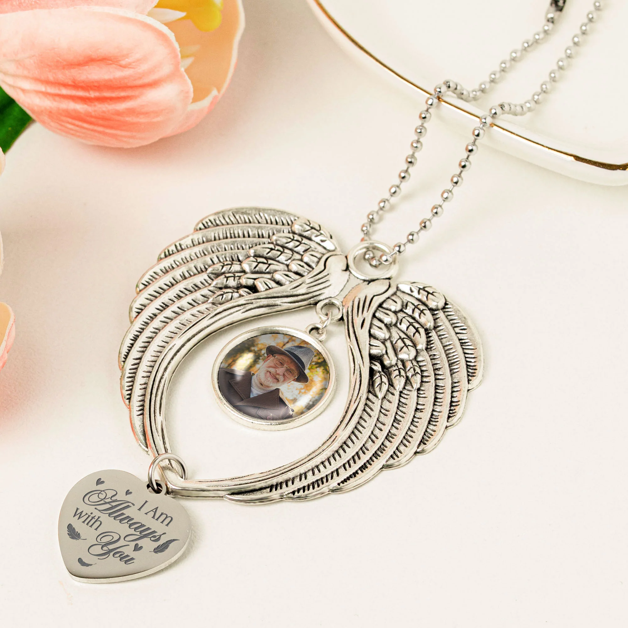 I Am Always With You - Custom Angel Wings Photo Ornament - Image 5