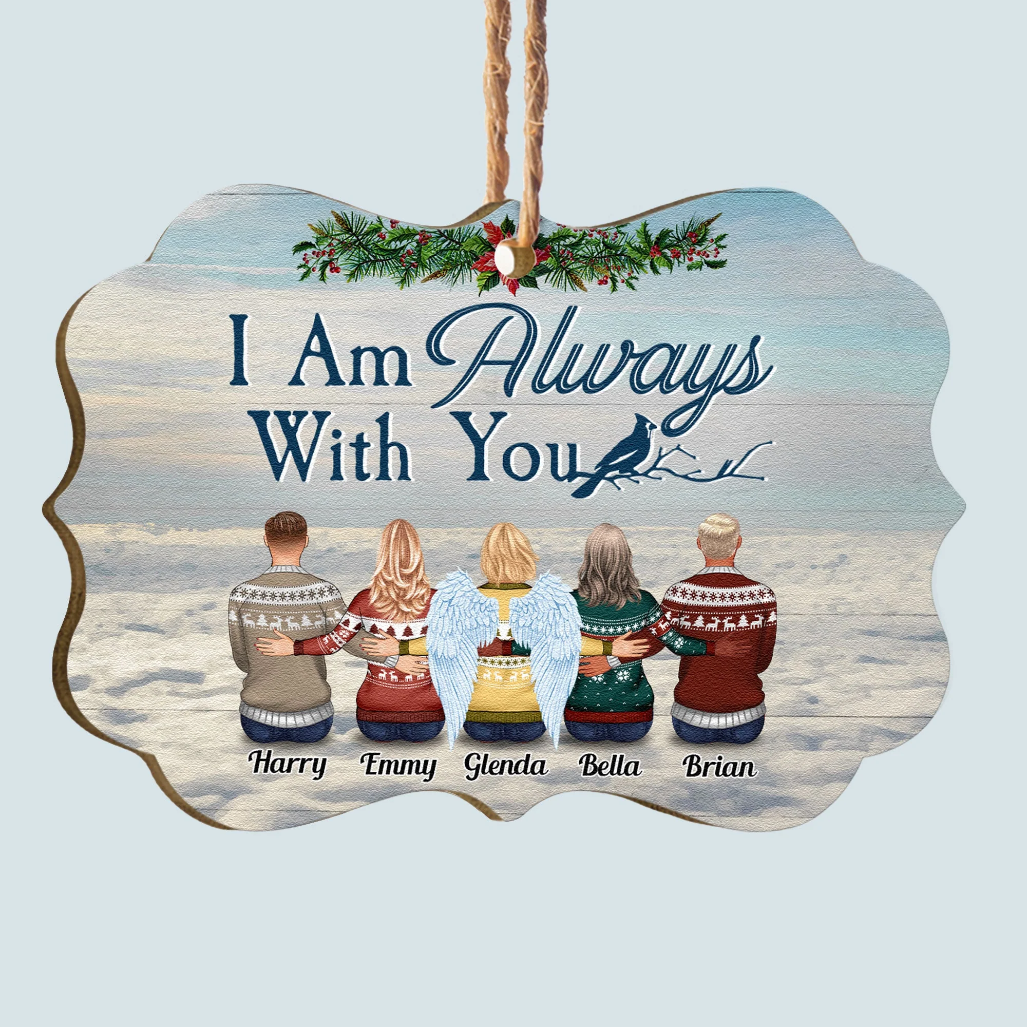 I Am Always With You Heaven - Personalized Aluminum/Wooden Ornament - Image 4
