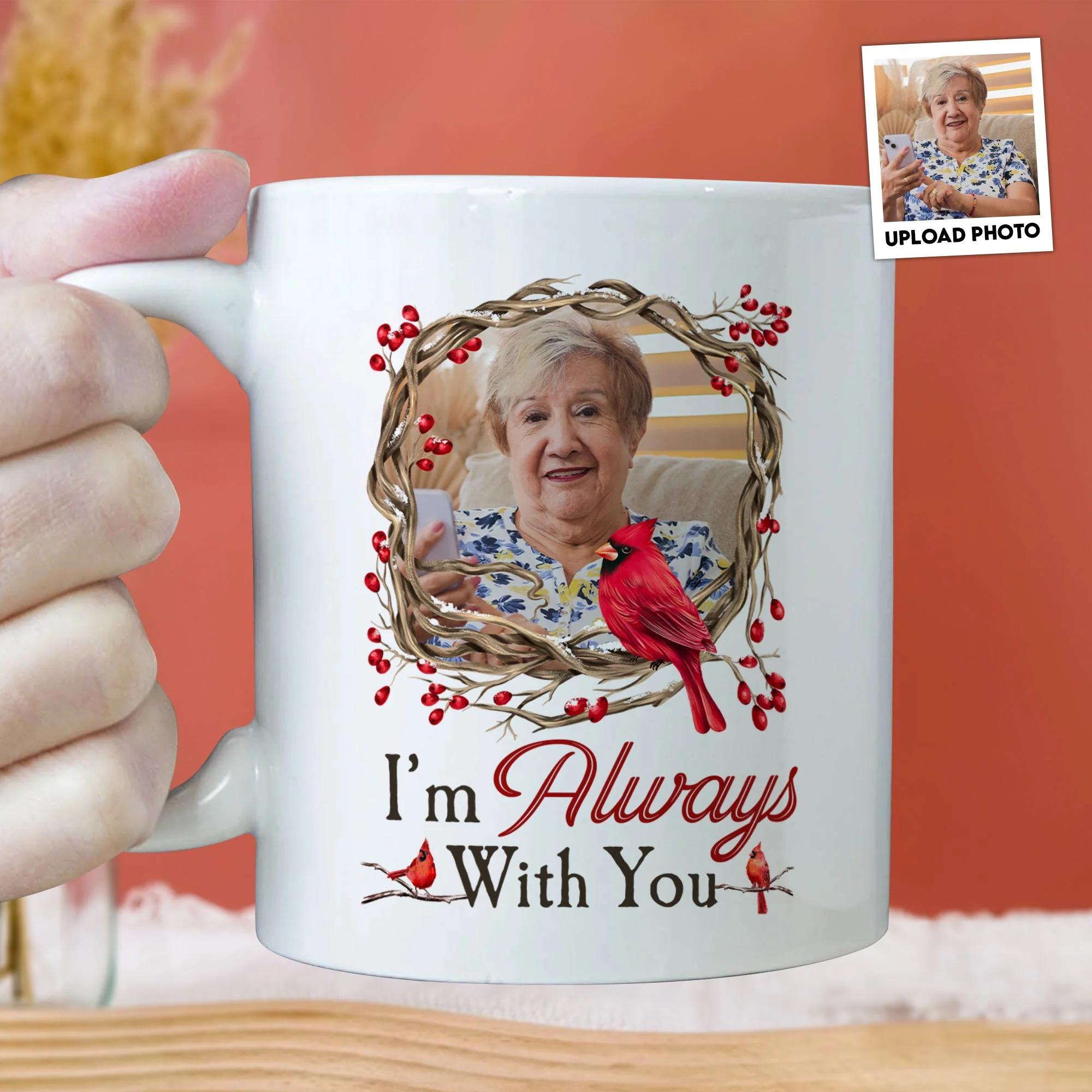 I Am Always With You Memorial Gift - Personalized Photo Mug - Image 2