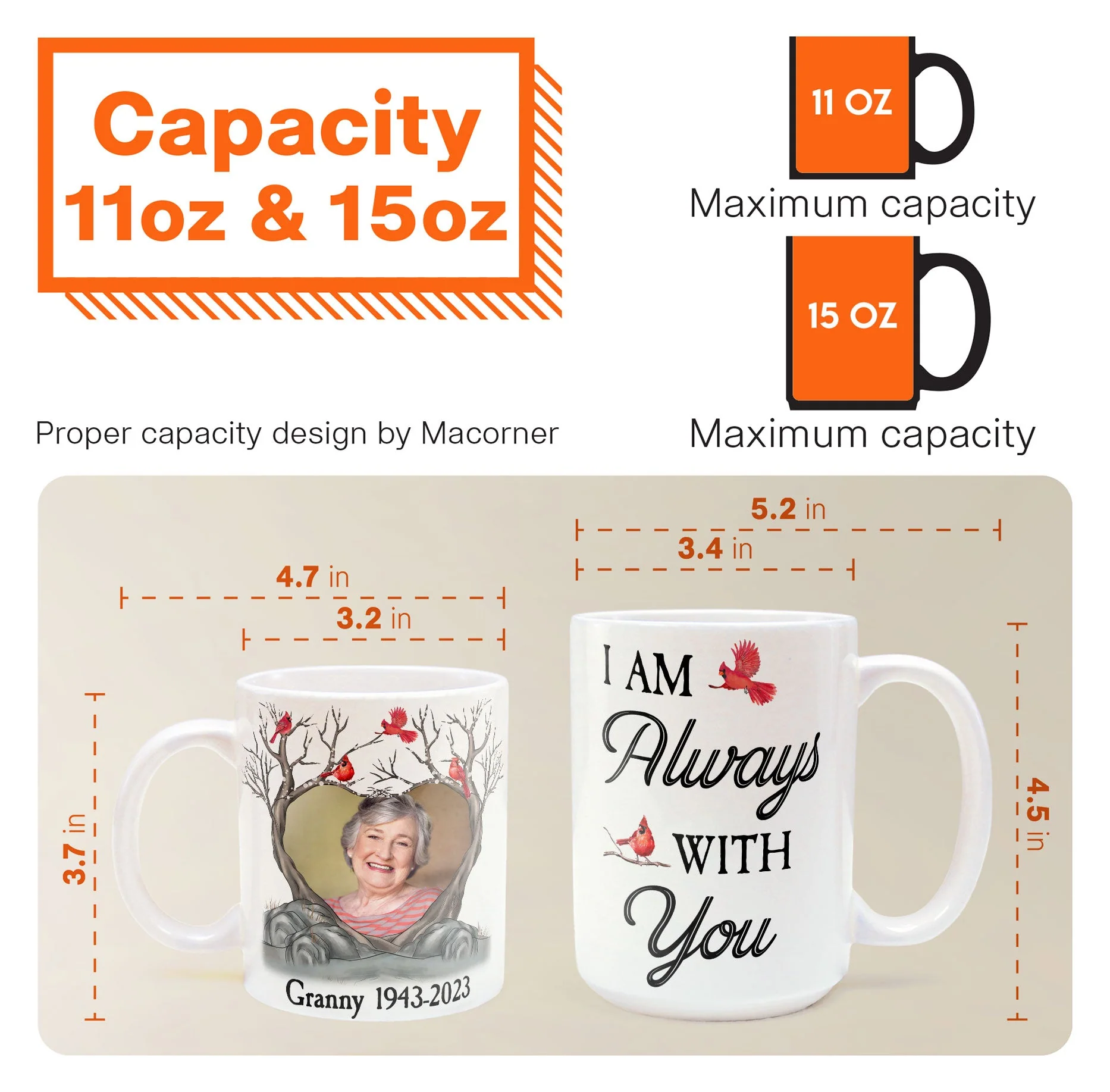 I Am Always With You Memorial Gifts - Personalized Photo Mug - Image 6