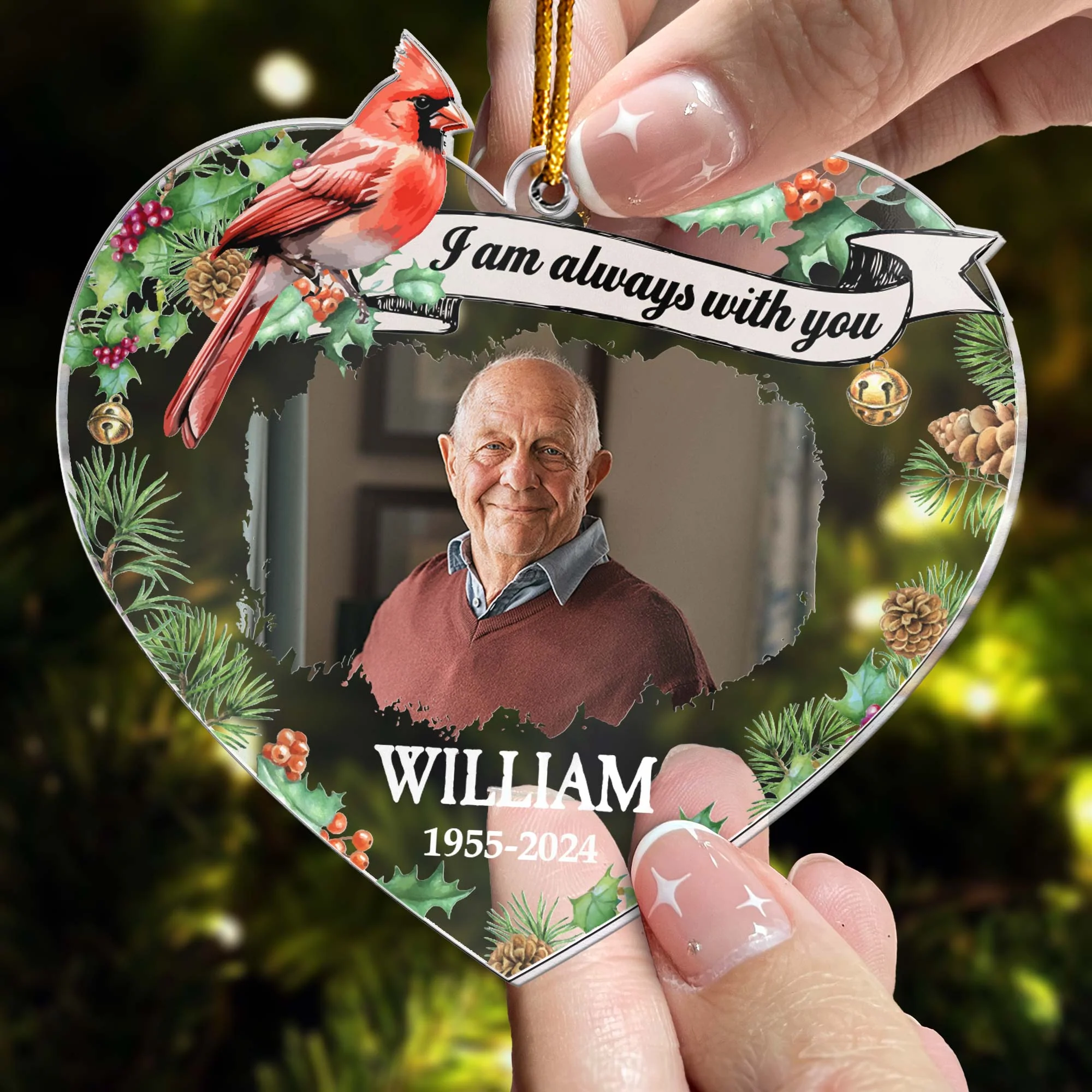 I Am Always With You - Personalized Acrylic Photo Ornament - Image 4