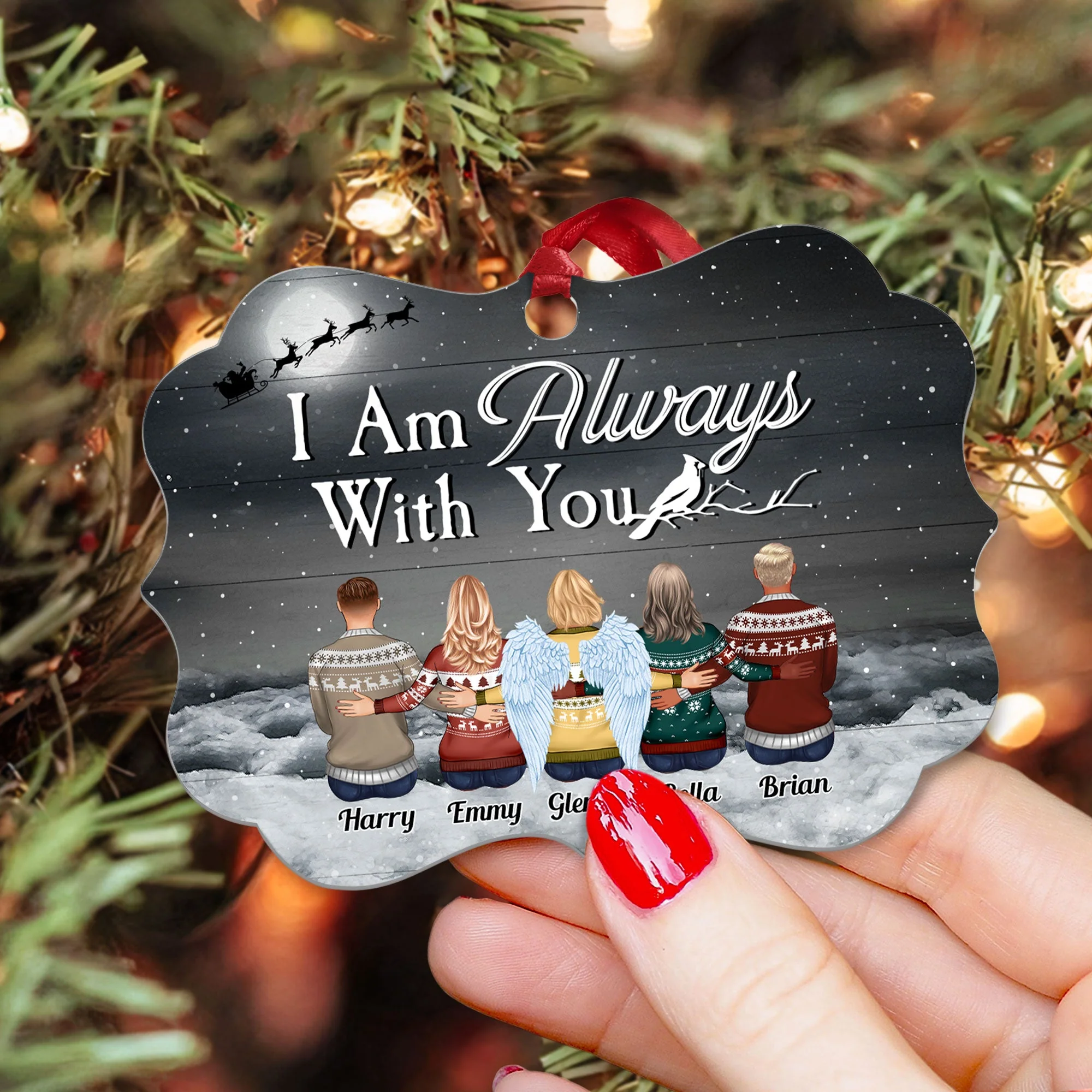I Am Always With You - Personalized Wooden/Aluminum Ornament - Christmas Gift For Family, Memorial Ornament For Family, Friends - Image 3