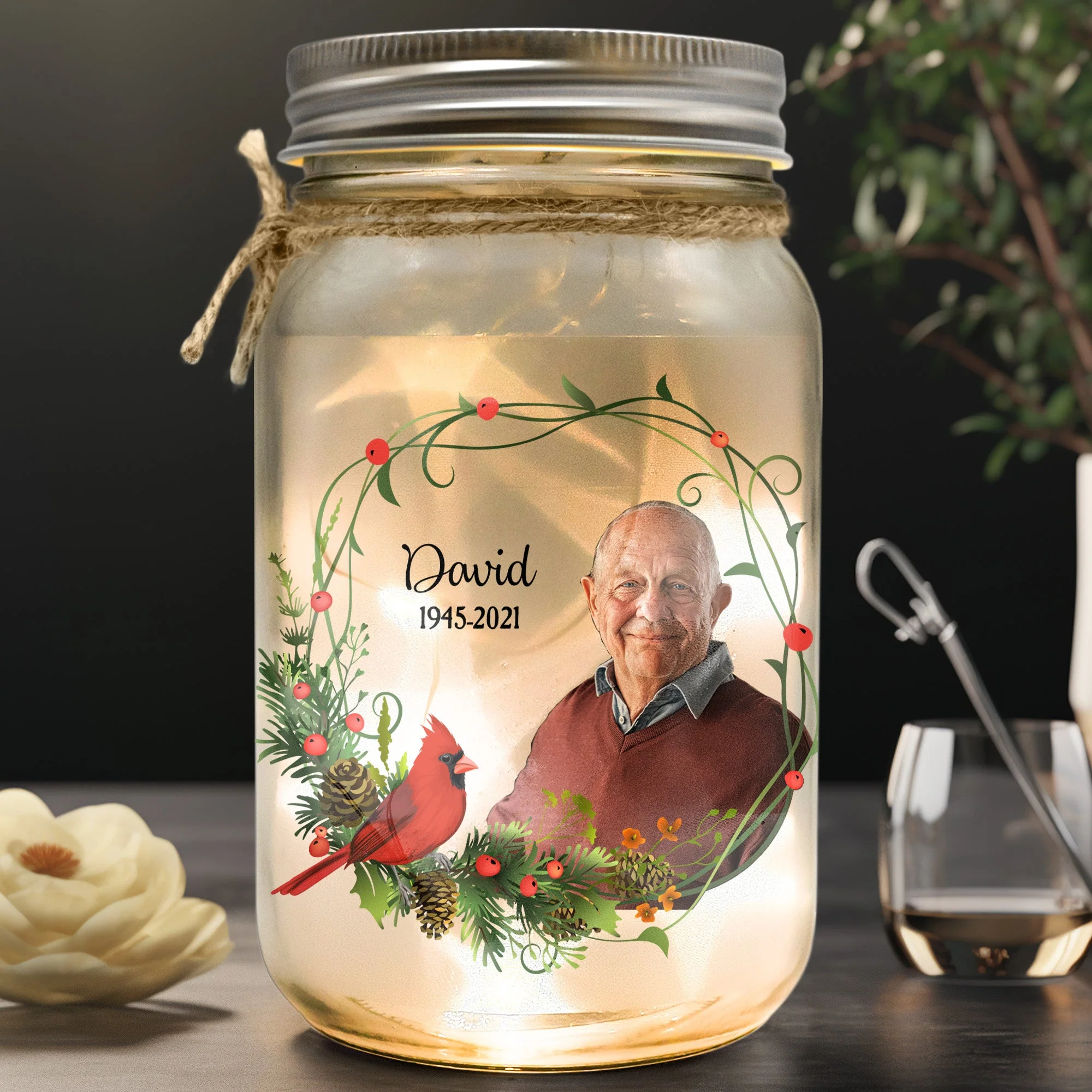 I Am Always With You - Personalized Photo Mason Jar Light - Image 2
