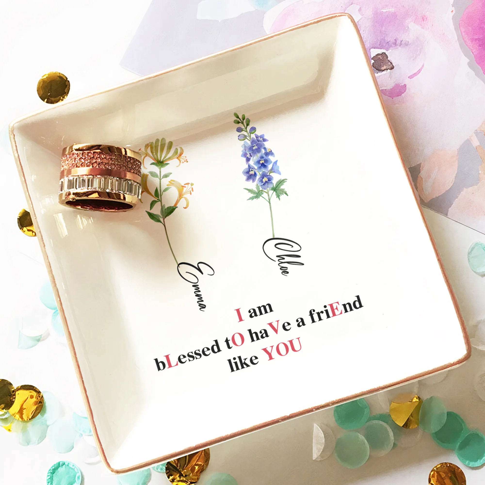 I Am Blessed To Have A Friend Like You - Personalized Jewelry Dish - Image 3