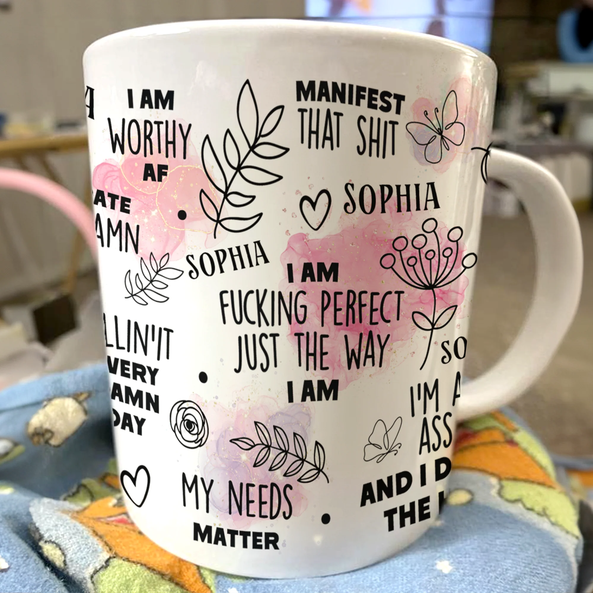 I Am F*cking Perfect Just The Way I Am Affirmations Gift - Personalized Mug - Image 2