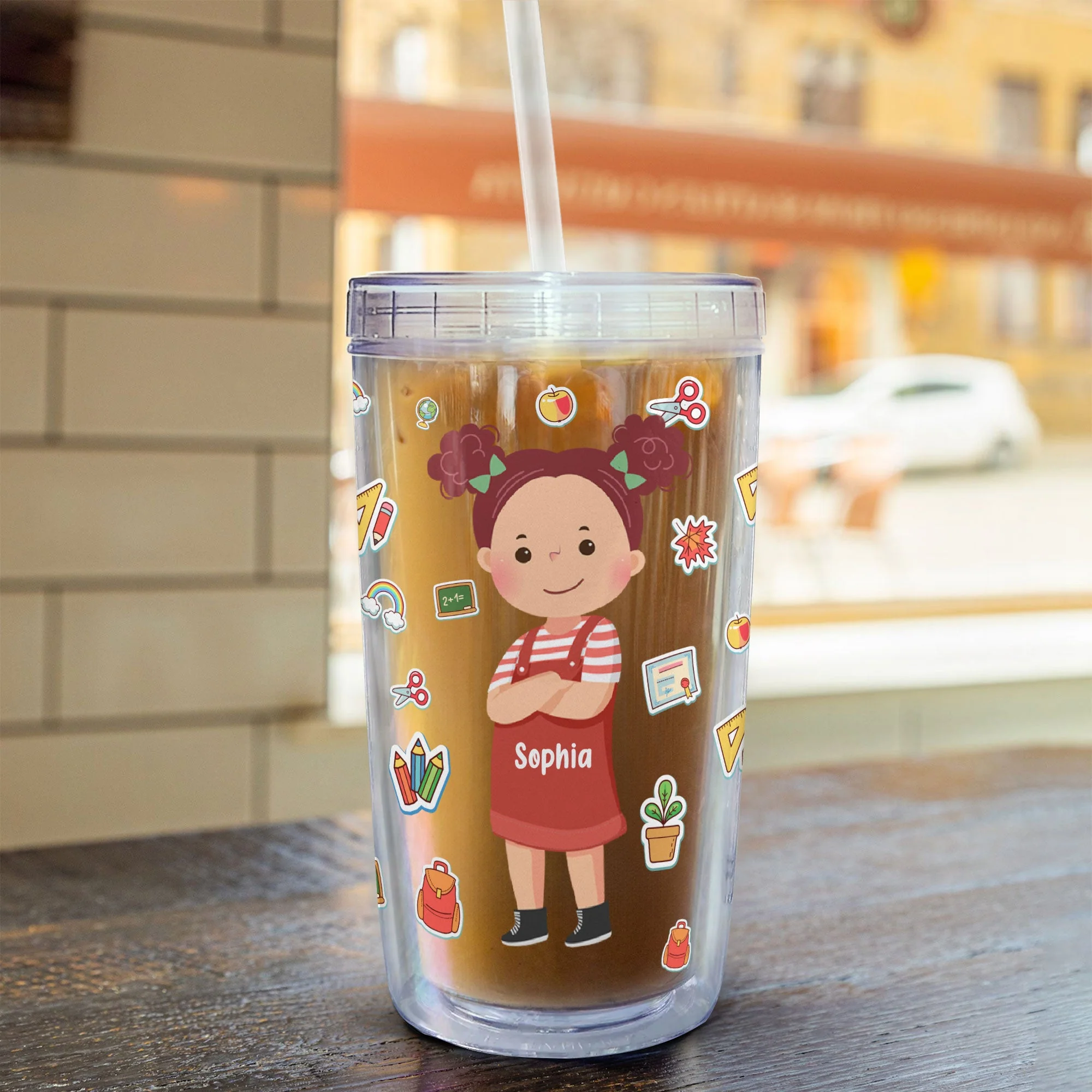 I Am Grateful I Am Enough - Personalized Acrylic Tumbler With Straw - Image 5