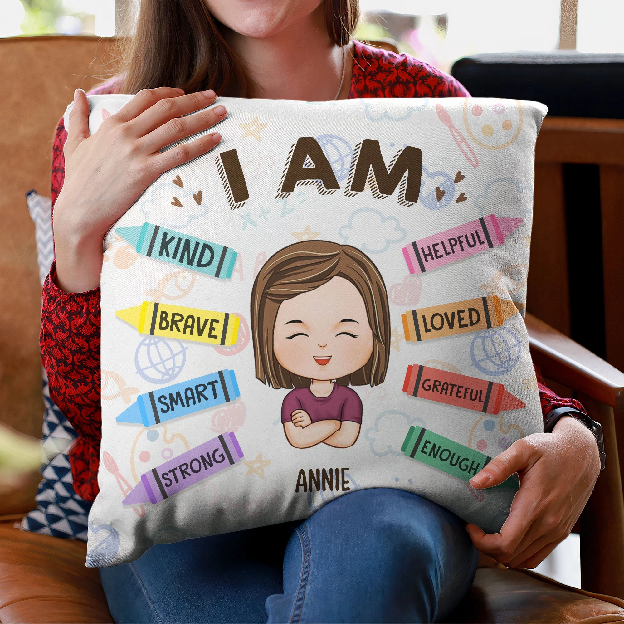 I Am Kind I Am Brave - Personalized Pillow (Insert Included) - Image 3