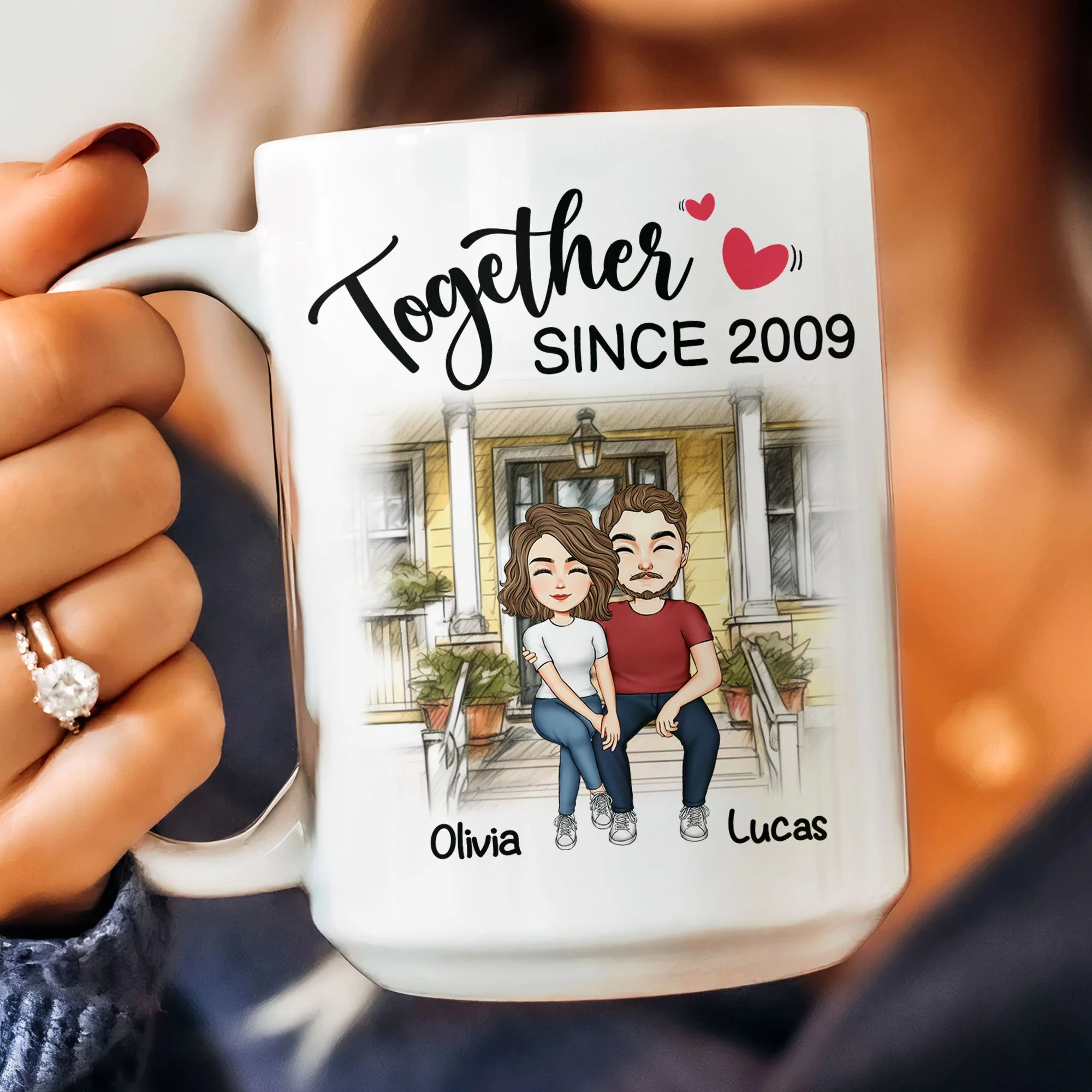 I Am So Happy I Swiped Right Couples - Personalized Mug - Image 8