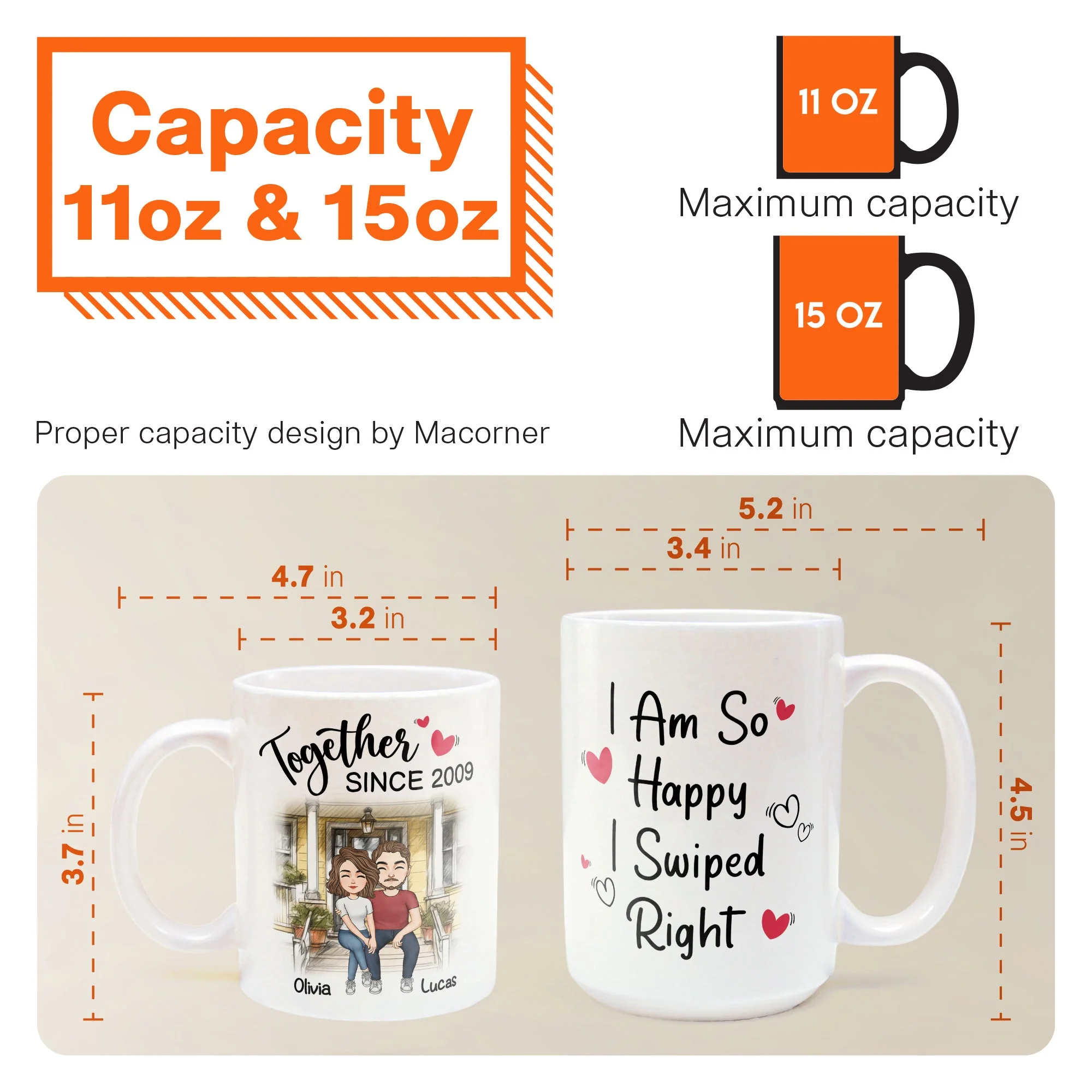 I Am So Happy I Swiped Right Couples - Personalized Mug - Image 9