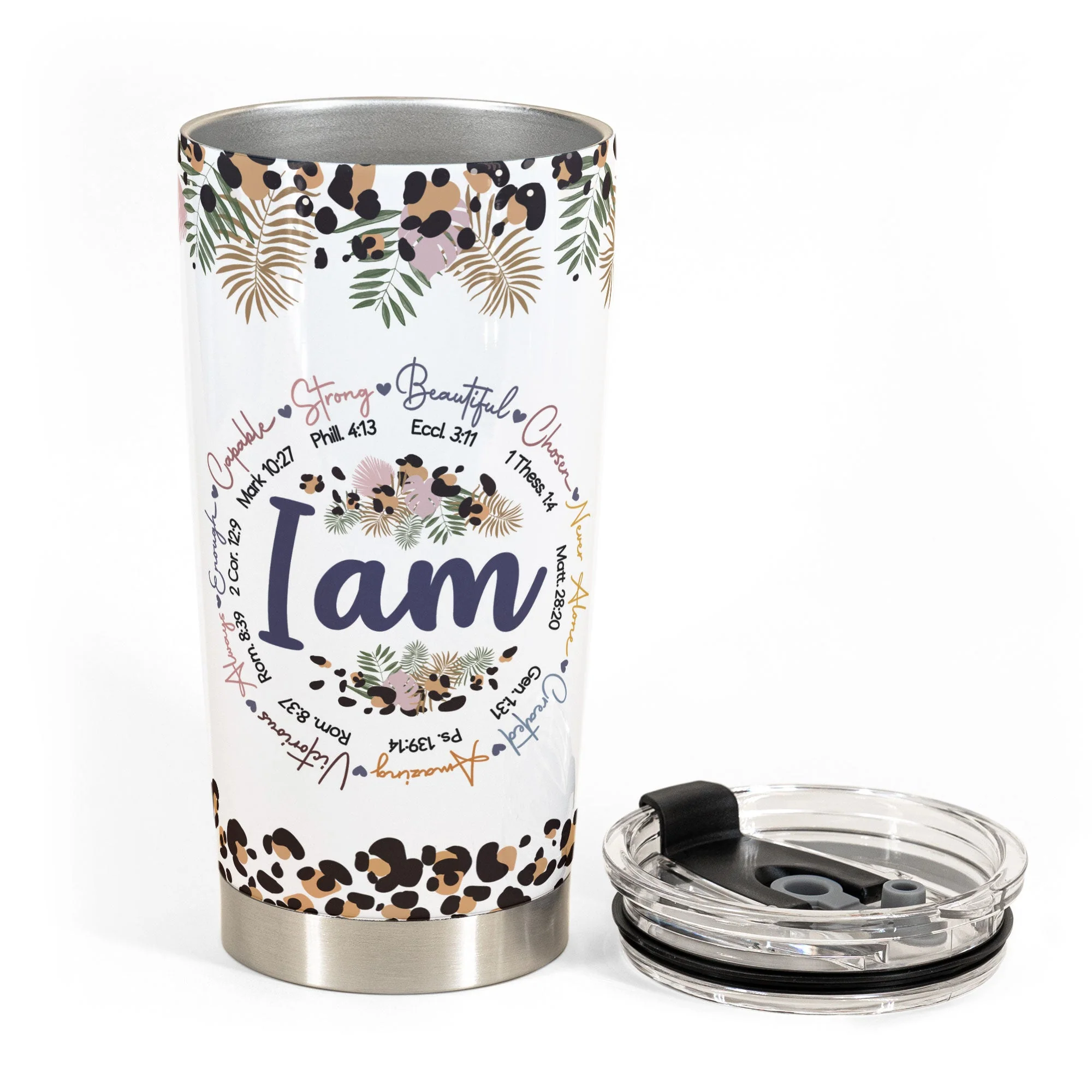 I Am Strong Beautiful - Personalized Tumbler Cup - Gift For Yoga Lover - Image 3