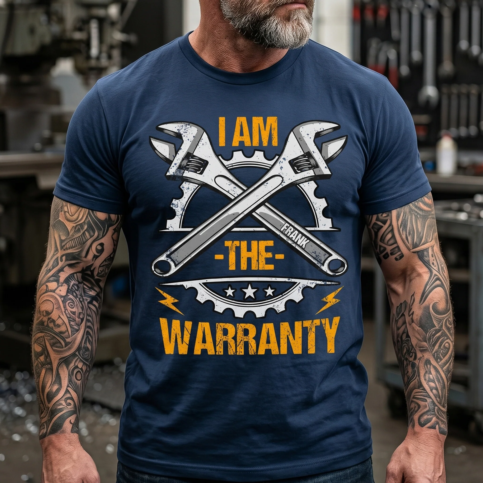 I Am The Warranty - Funny Gifts For Dad Grandpa Papa Garage Mechanic - Personalized Shirt - Image 3