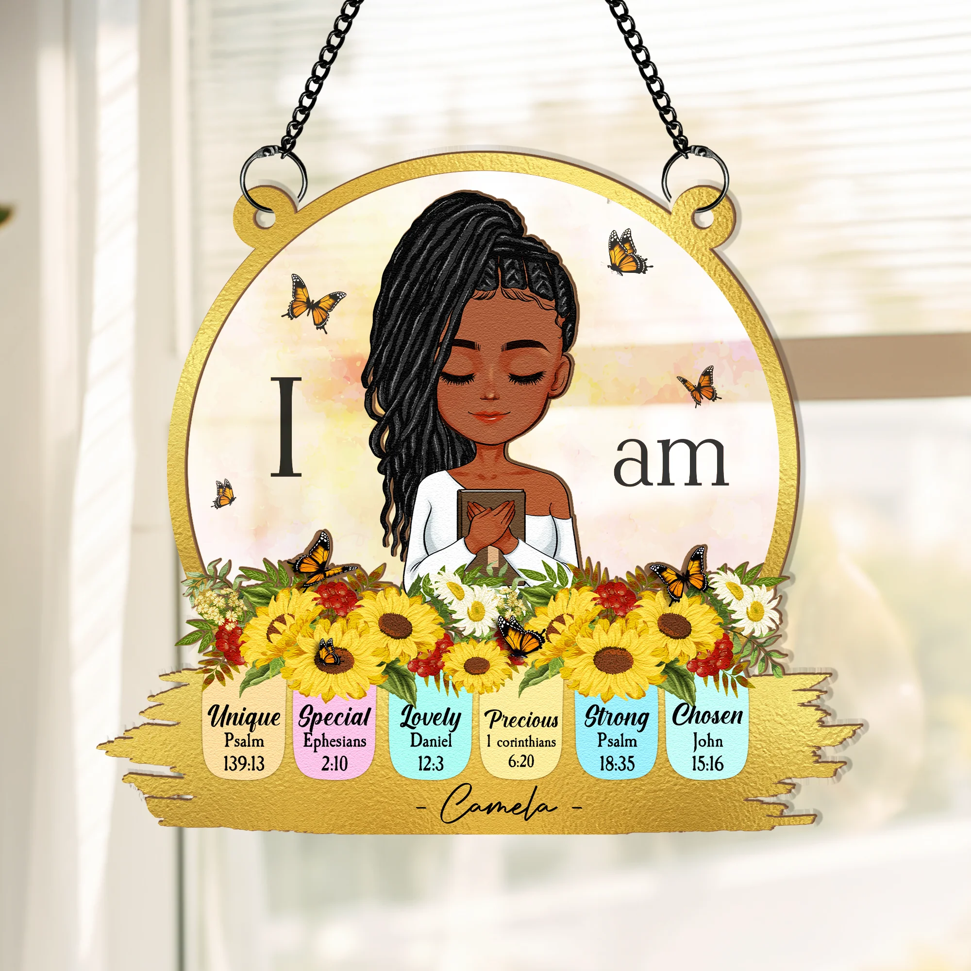 I Am Unique Special, Lovely... - Personalized Window Hanging Suncatcher Ornament - Image 2