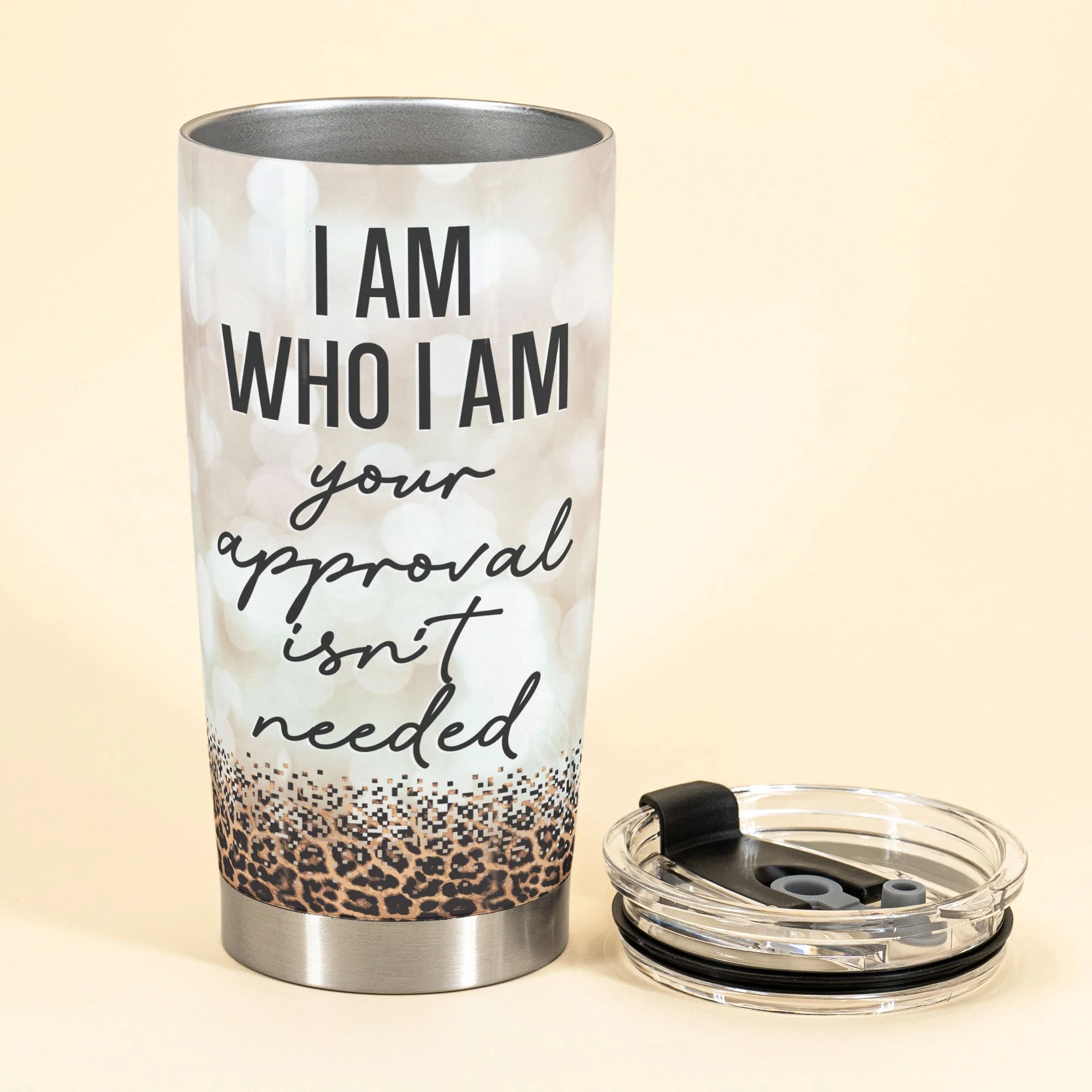 I Am Who I Am Your Approval Isn't Needed - Personalized Tumbler Cup - Birthday Gift For Girls, Yoga Lovers, Yoga Instructors - Image 3
