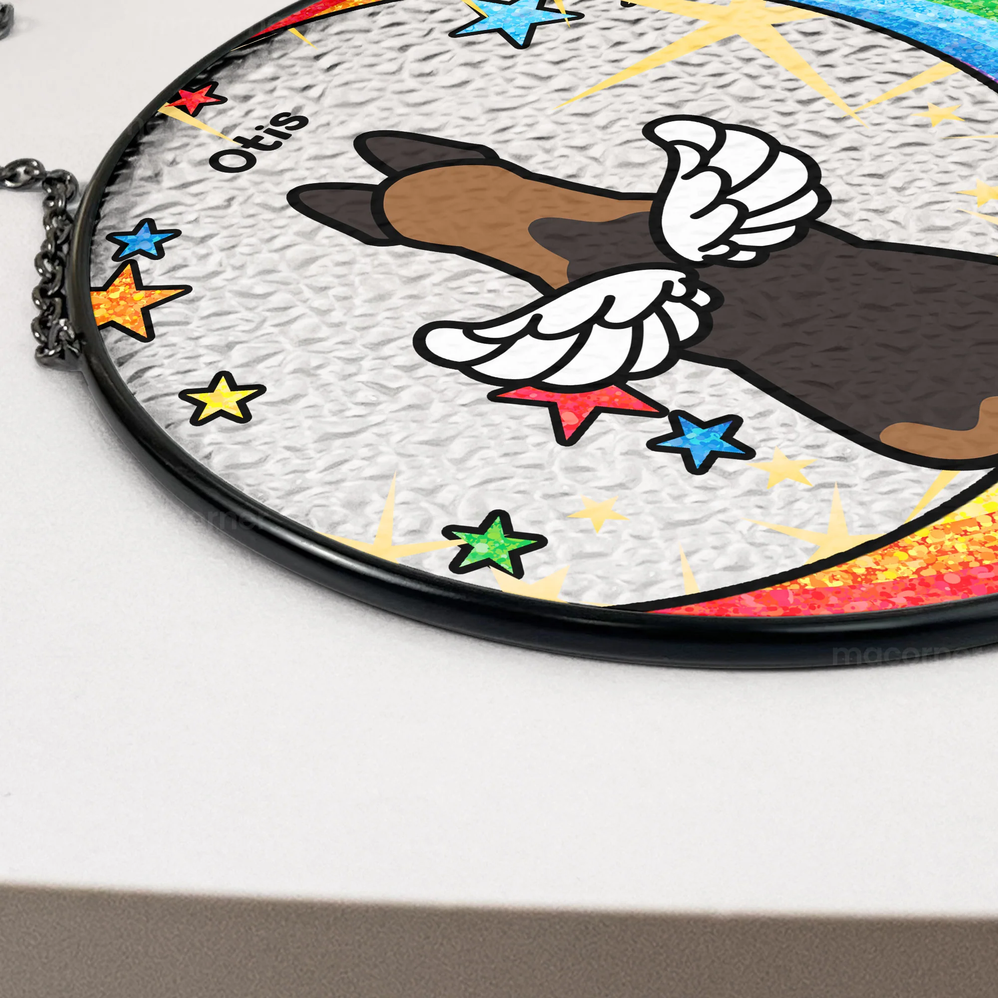 I Crossed The Rainbow Bridge - Personalized Stained Glass Window Hanging Suncatcher - Image 5