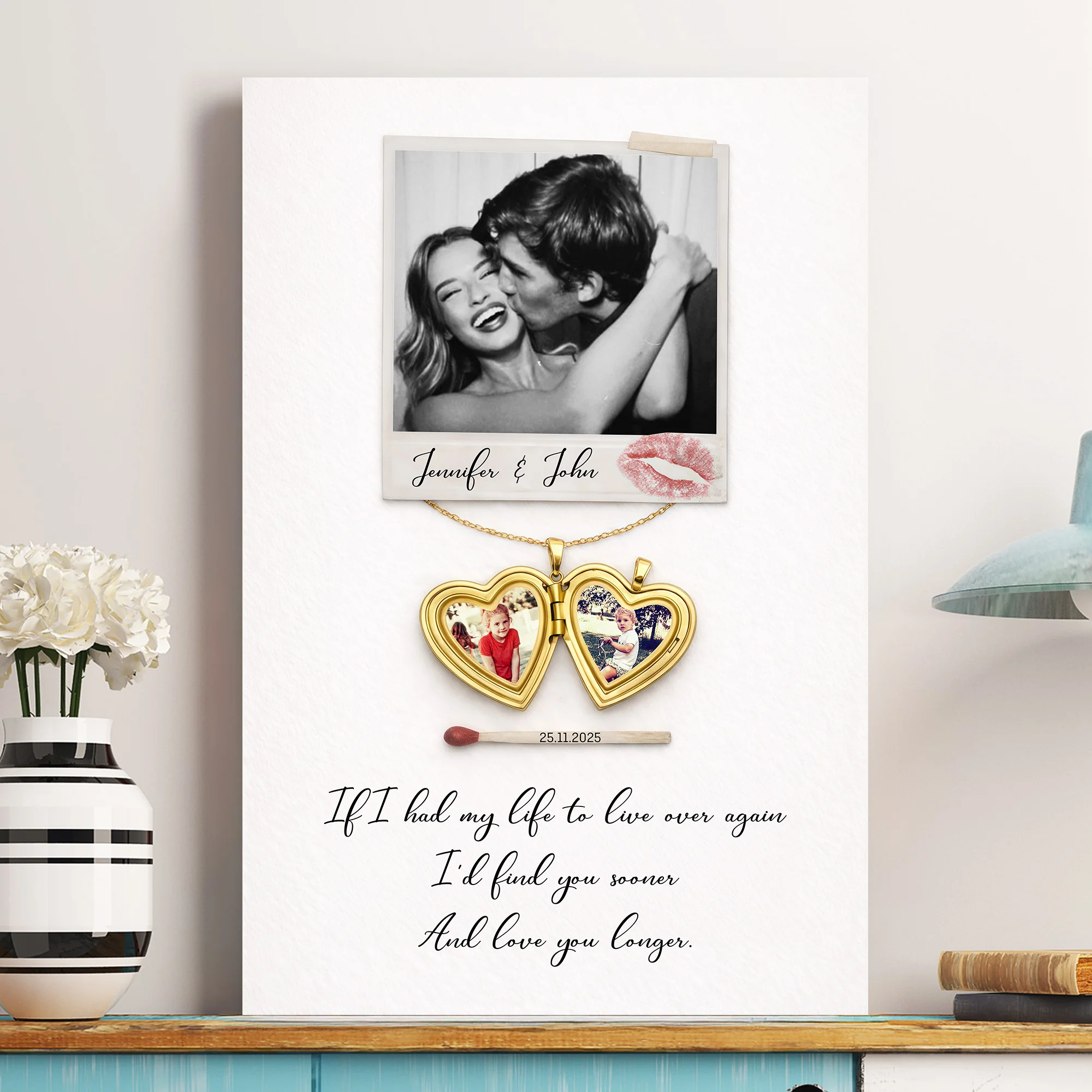 I’d Find You Sooner And Love You Longer - Custom Couples Photo & Childhood Photos - Personalized Photo Poster - Image 4