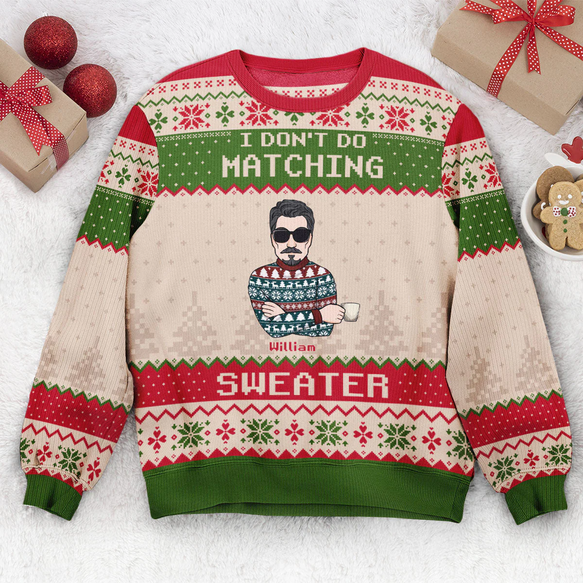 I Don't Do Matching Sweater - Personalized Matching Ugly Sweaters - Image 2