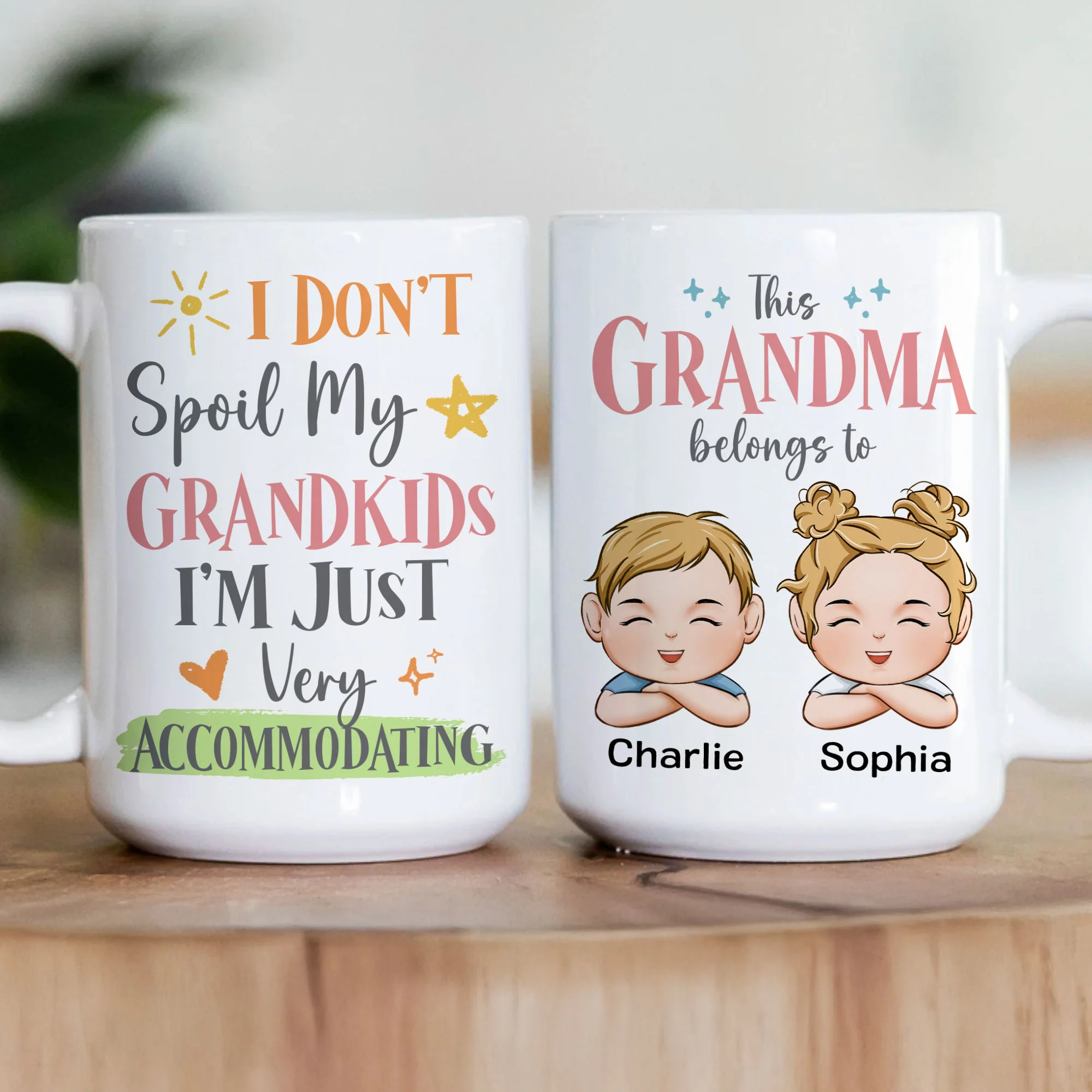 I Don't Spoil My Grandkids I'm Just Very Accommodating - Personalized Mug - Image 2