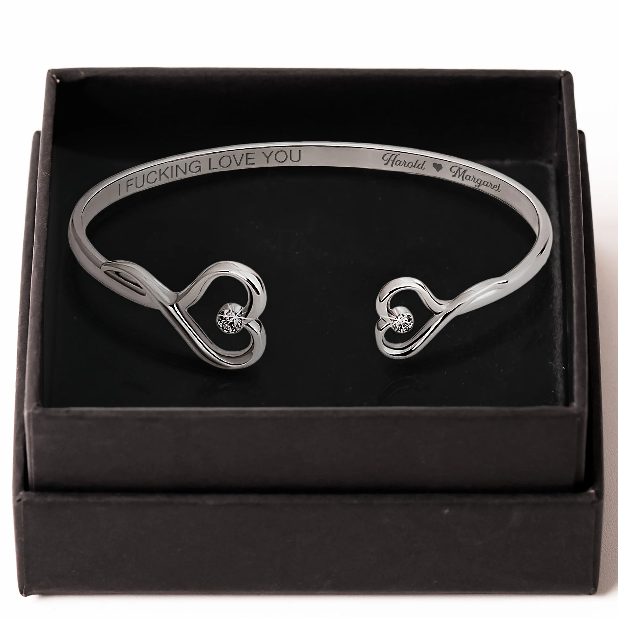 I F*cking Love You Funny Gift For Her - Personalized Heart Bracelet - Image 2