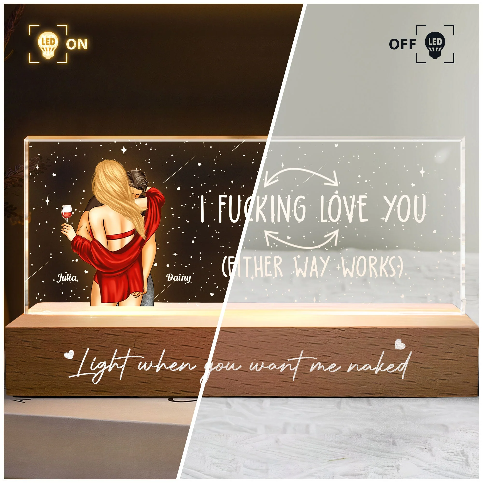I F*cking Love You - Personalized LED Night Light - Image 2