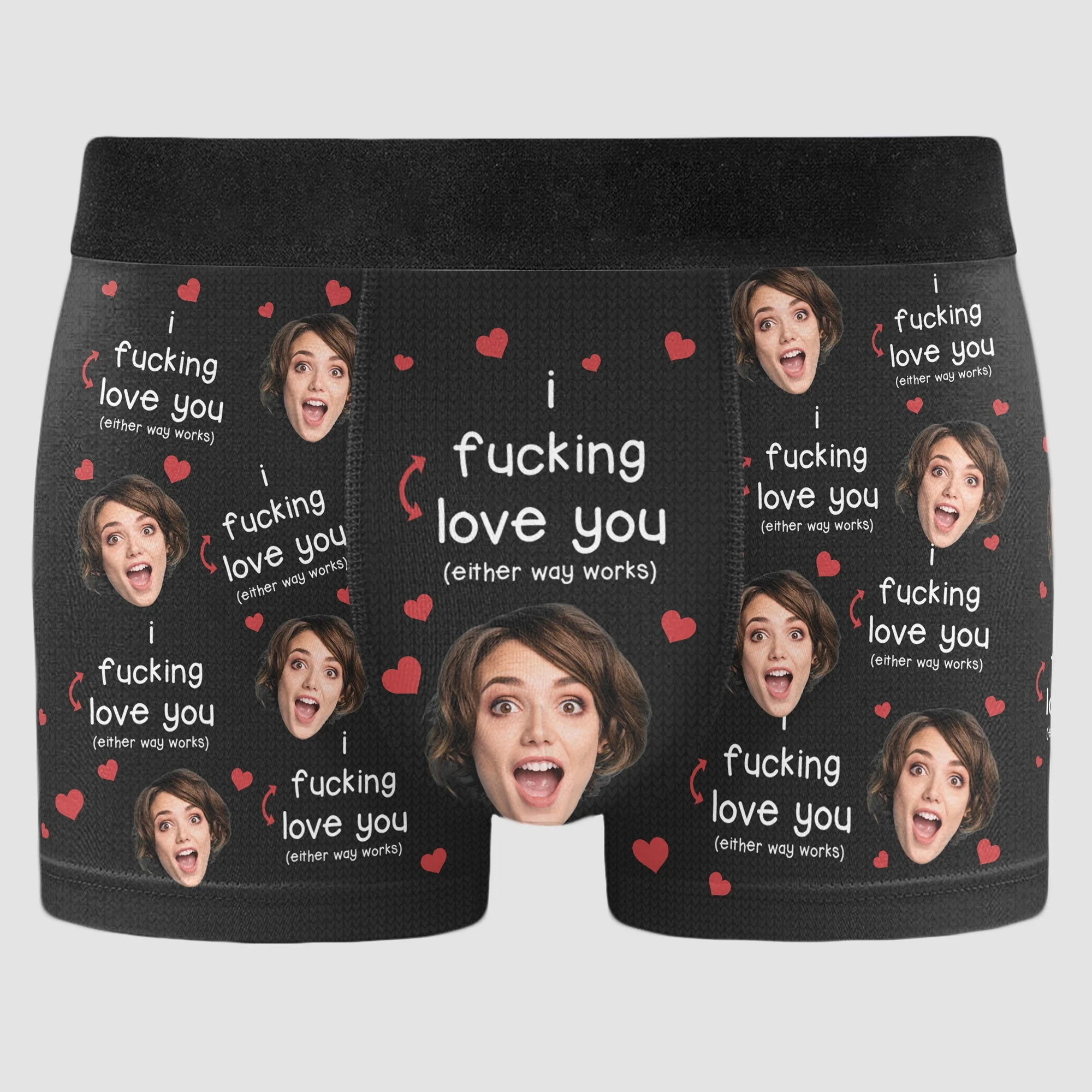 I F-king Love You (Either Way Works) - Personalized Photo Men's Boxer Briefs - Image 6