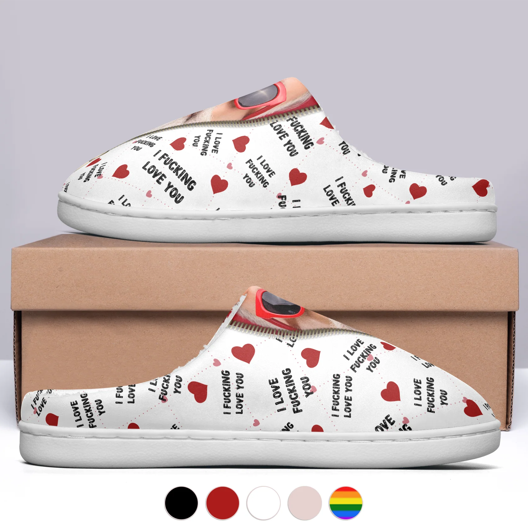 I F* Love You I Love F* You Gift For Him - Personalized Photo Slippers - Image 8