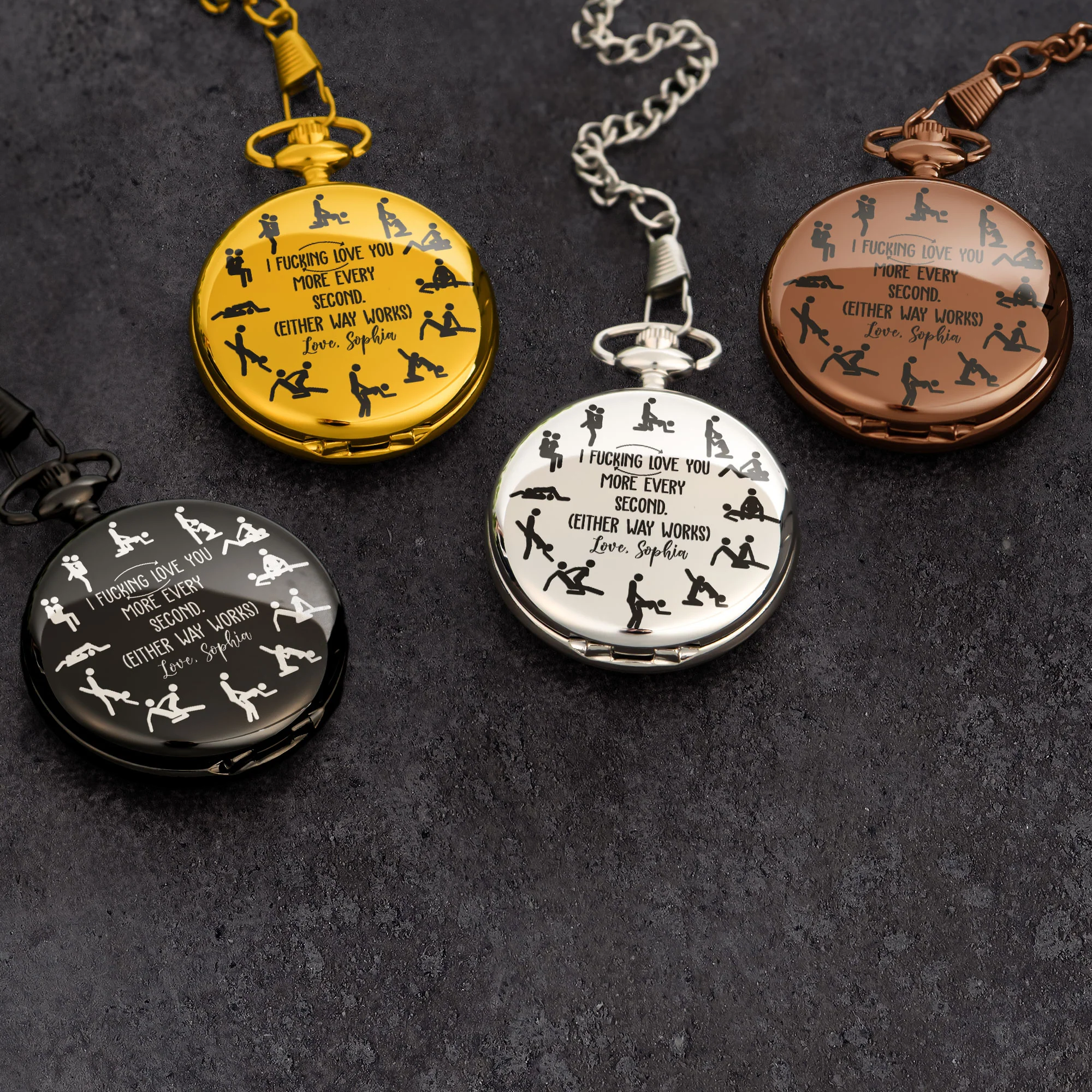 I Fcking Love You More Every Second - Personalized Pocket Watch - Image 4