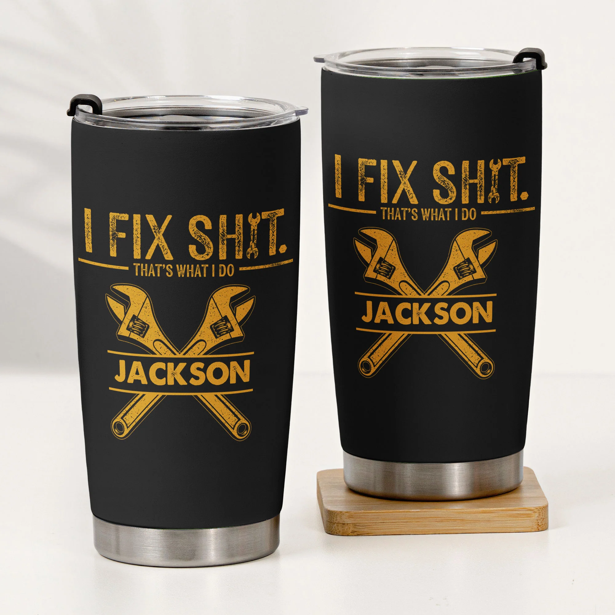 I Fix Sh!t That's What I Do - Funny Gifts For Men, Husband, Dad, Grandpa, Mechanic Handyman - Personalized Tumbler - Image 2