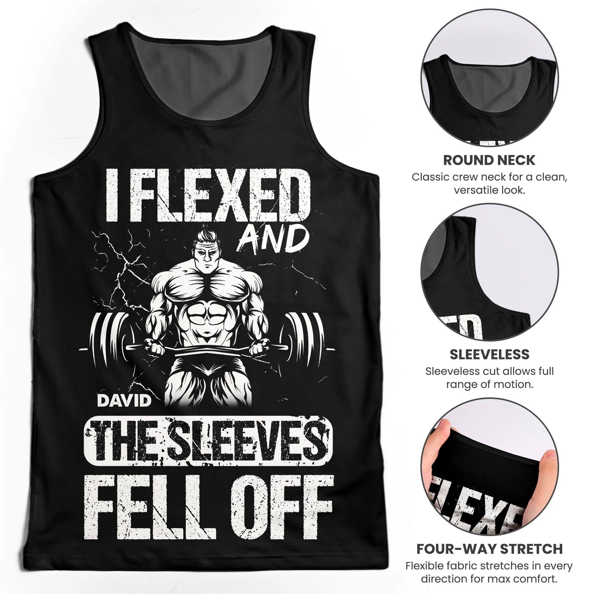 I Flexed And The Sleeves Fell Off - Custom Tank Top For Men - Image 5