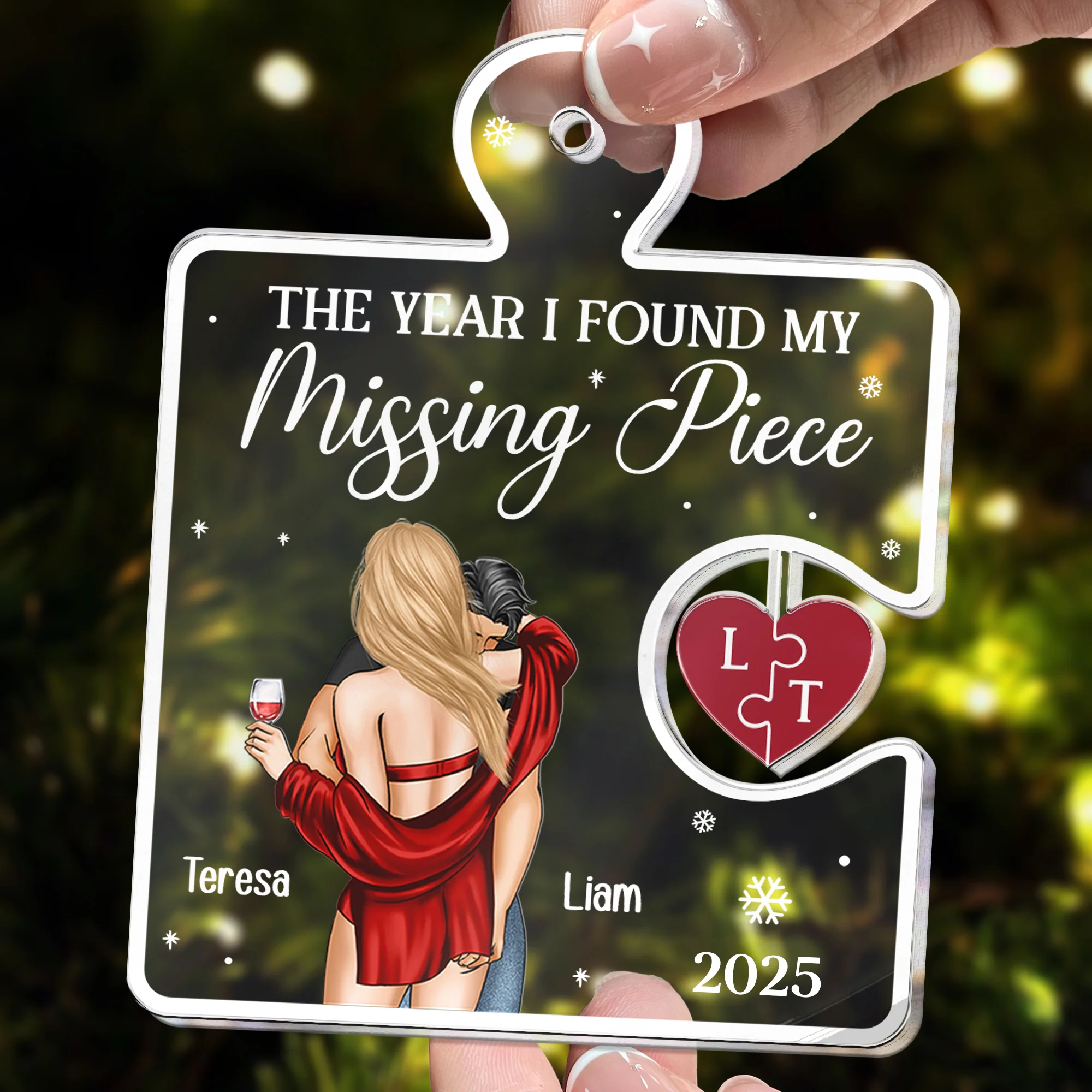 I Found My Missing Piece - Personalized Acrylic Ornament - Image 2