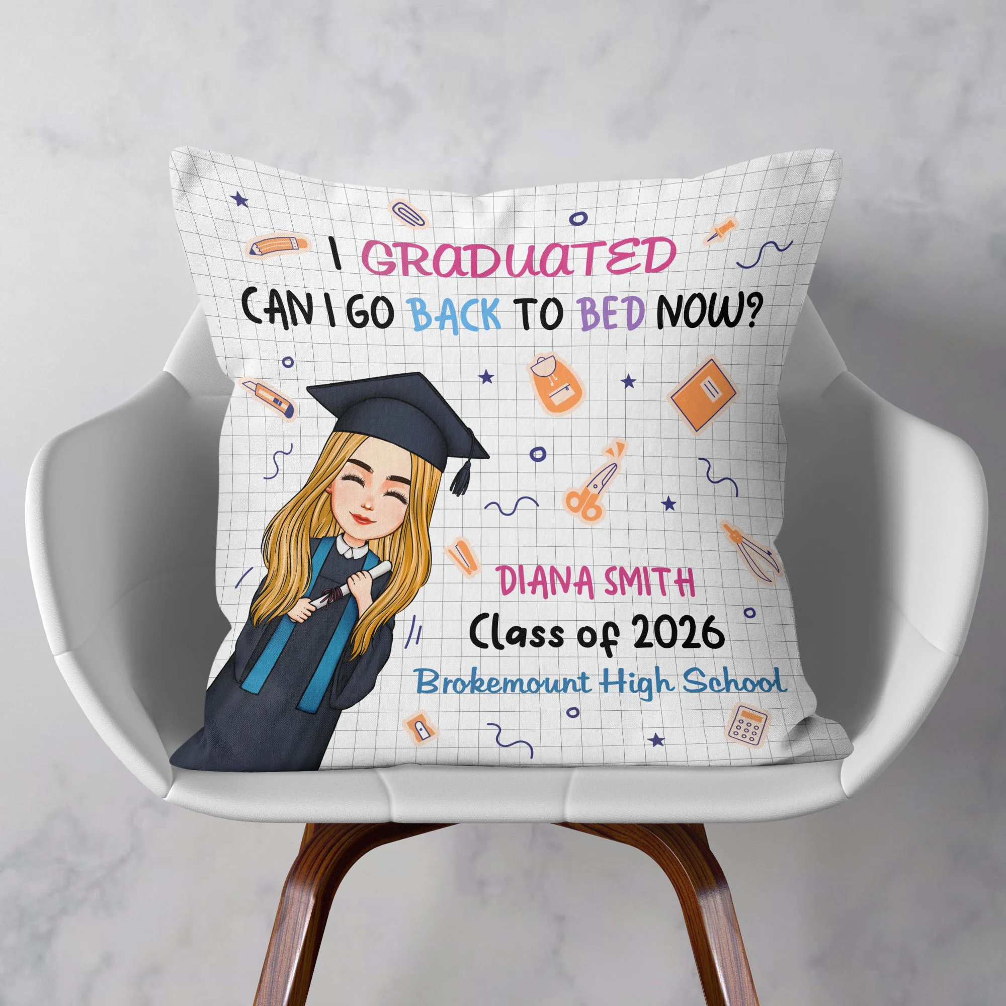 I Graduated - Personalized Pillow (Insert Included) - Image 2