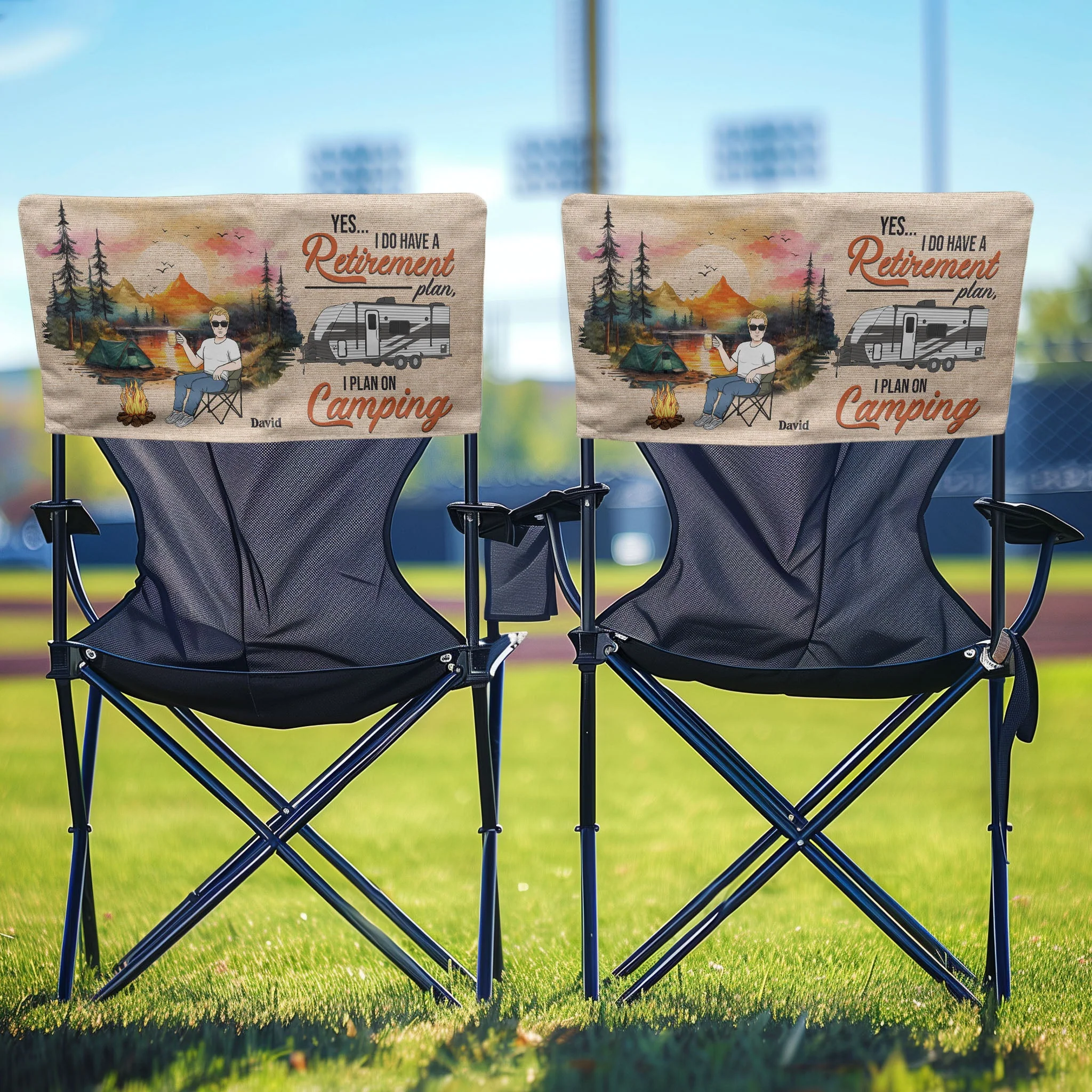 I Hate People Retirement Camping - Personalized Folding Chair Cover - Image 3