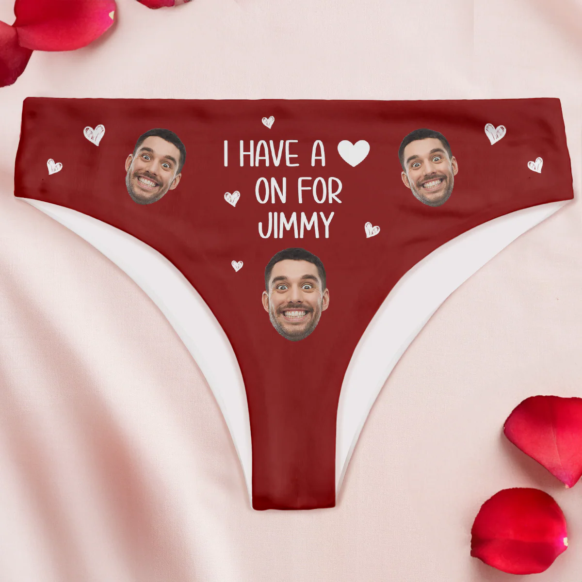 I Have A Heart On For - Personalized Photo Couple Matching Underwear - Image 9
