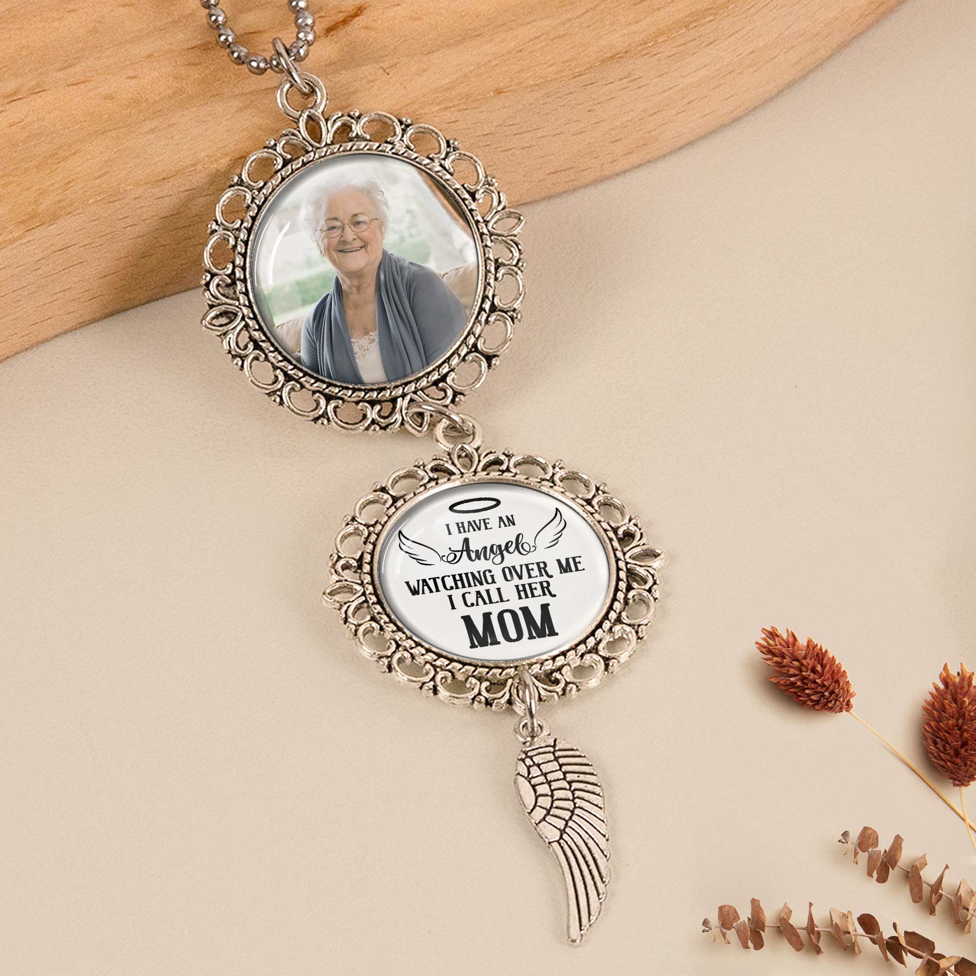 I Have An Angel Watching Over Me - Personalized Photo Car Ornament - Image 4