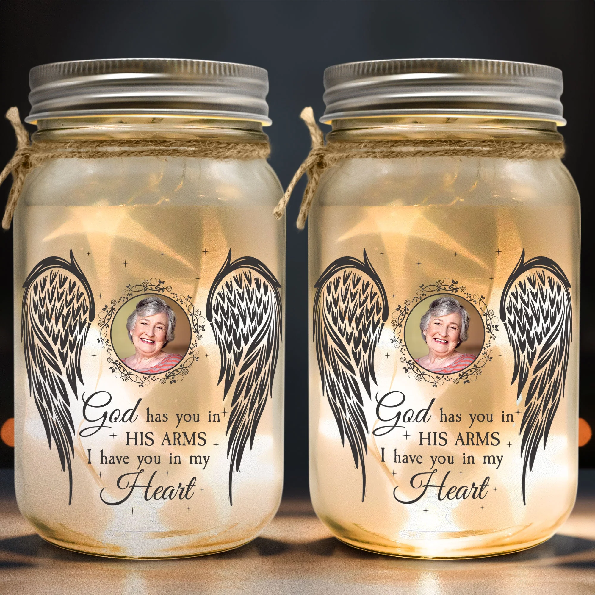 I Have You In My Heart - Personalized Photo Mason Jar Light - Image 2