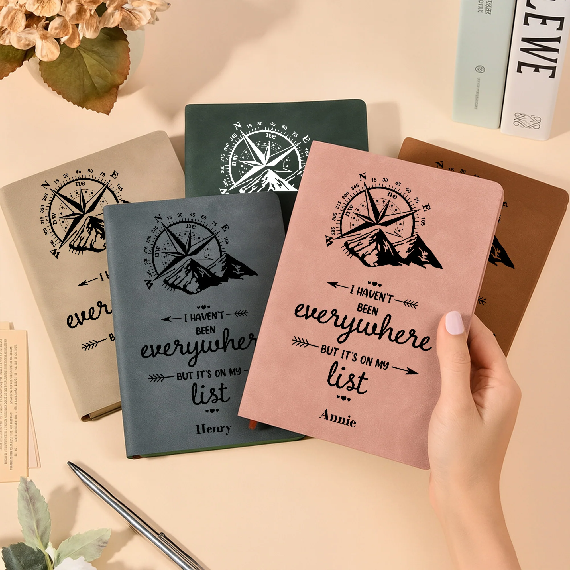I Haven't Been Everywhere But It's On My List - Personalized Leather Journal - Image 2