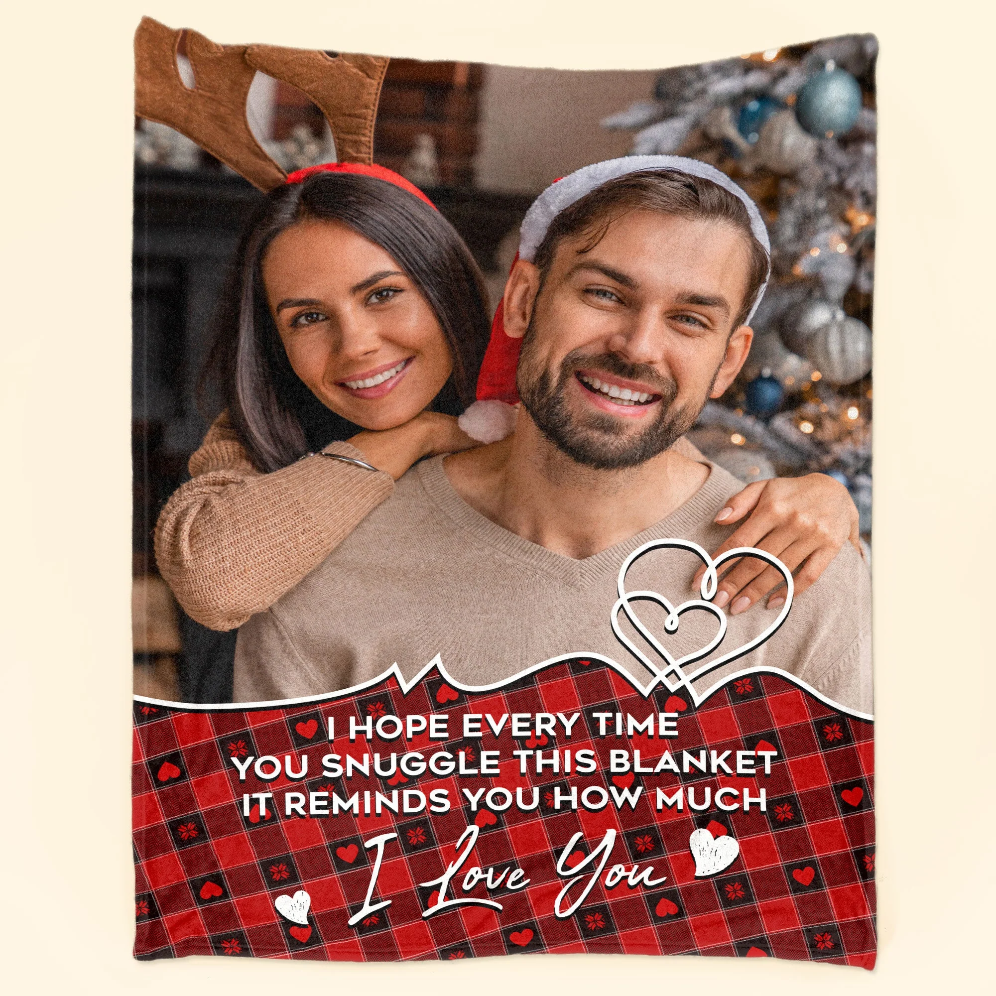 I Hope Every Time You Snuggle - Personalized Photo Blanket - Image 2