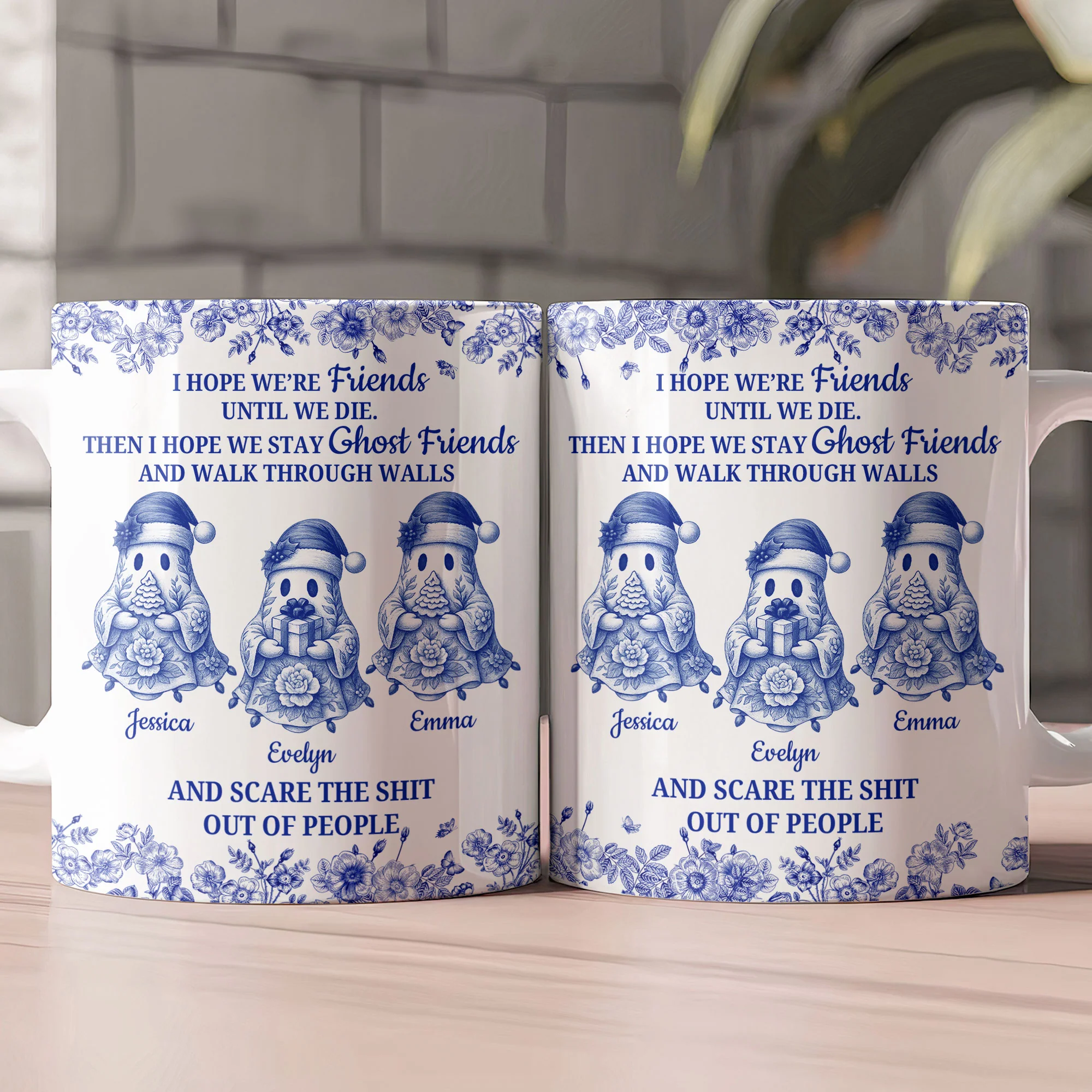 I Hope We Stay Ghost Friends Christmas Gift For Friends - Personalized Mug - Image 2