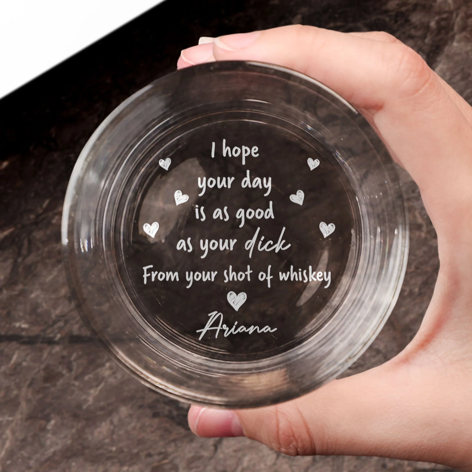 I Hope Your Day Is As Good As Your Cock - Personalized Engraved Whiskey Glass - Image 4