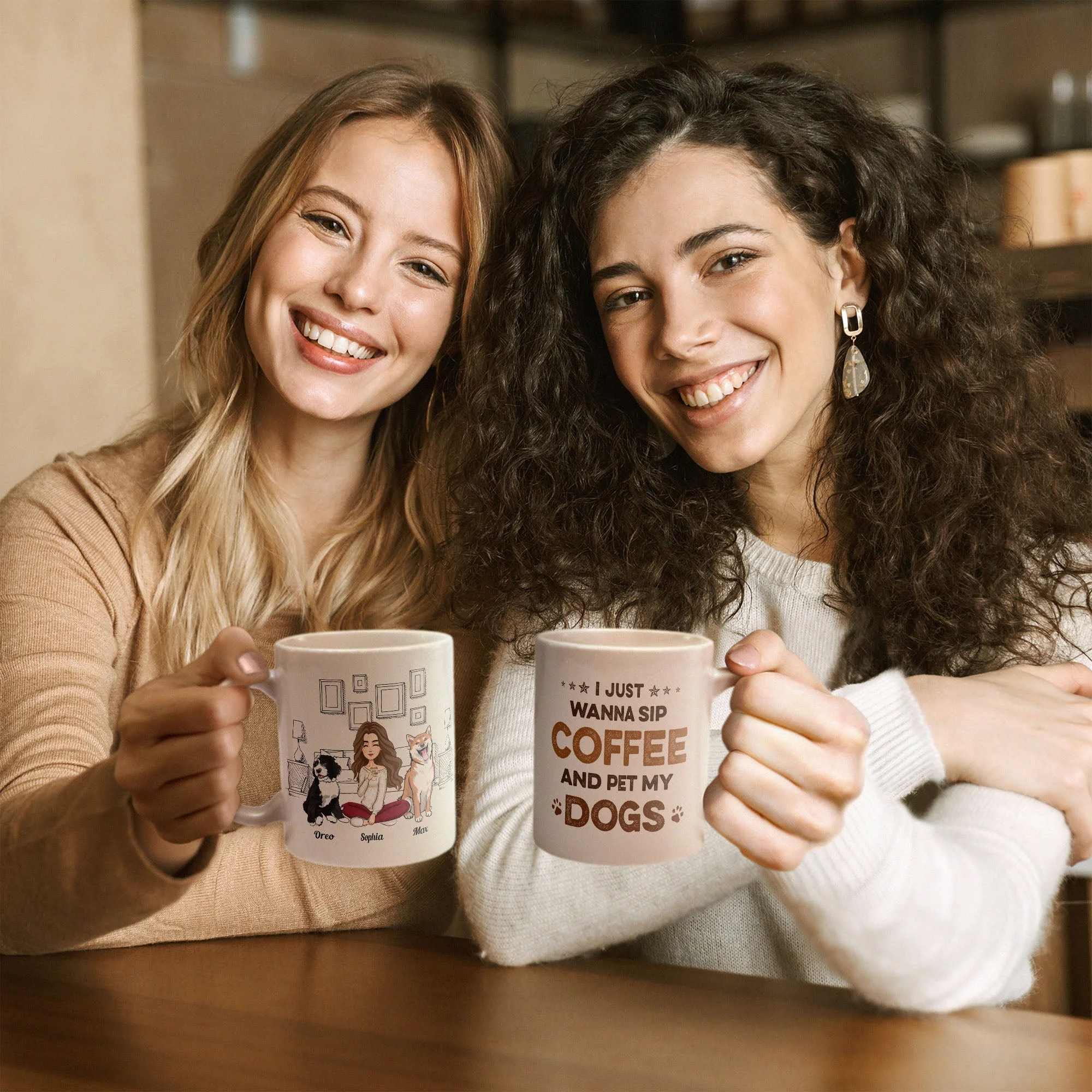 I Just Wanna Sip Coffee And Pet My Dog - Personalized Mug - Birthday, Loving Gift For Dog Owners, Dog Mom, Dog Lovers, Dog Dad - Image 8