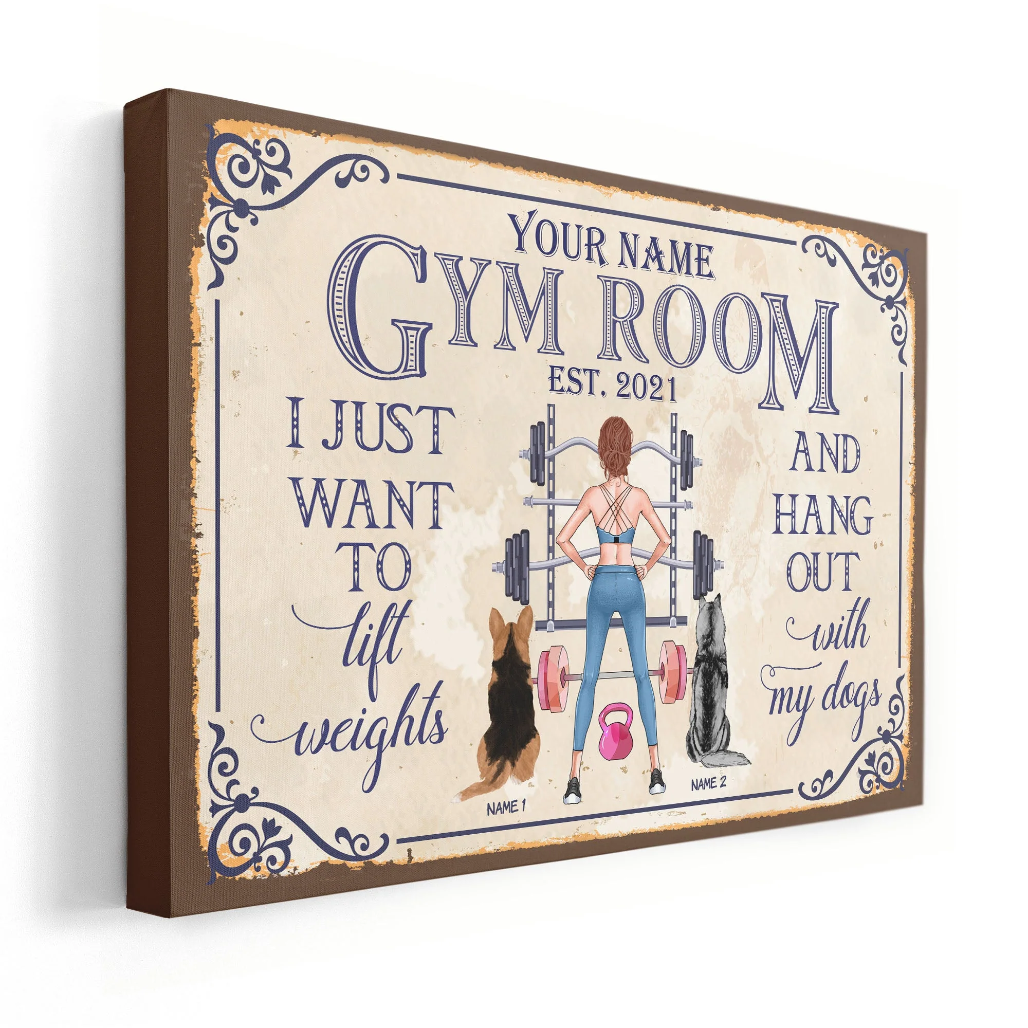 I Just Want To Lift Weights - Personalized Poster/Wrapped Canvas - Birthday Gift For Gymer - Fitness Lady - Image 5