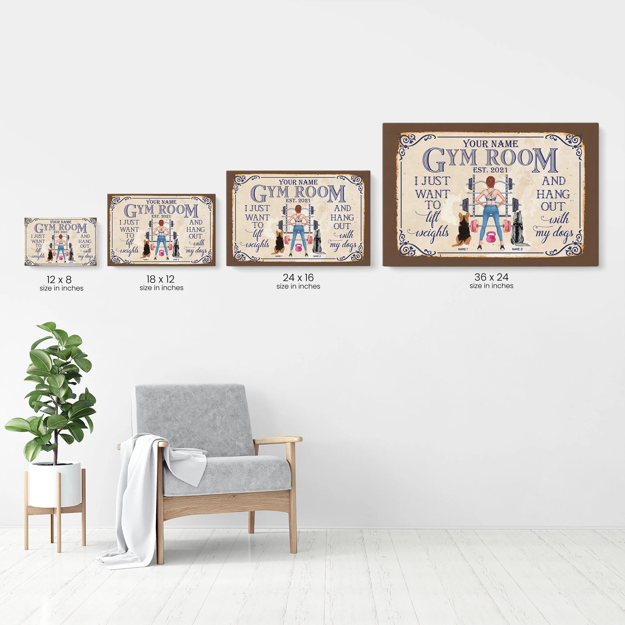 I Just Want To Lift Weights - Personalized Poster/Wrapped Canvas - Birthday Gift For Gymer - Fitness Lady - Image 7