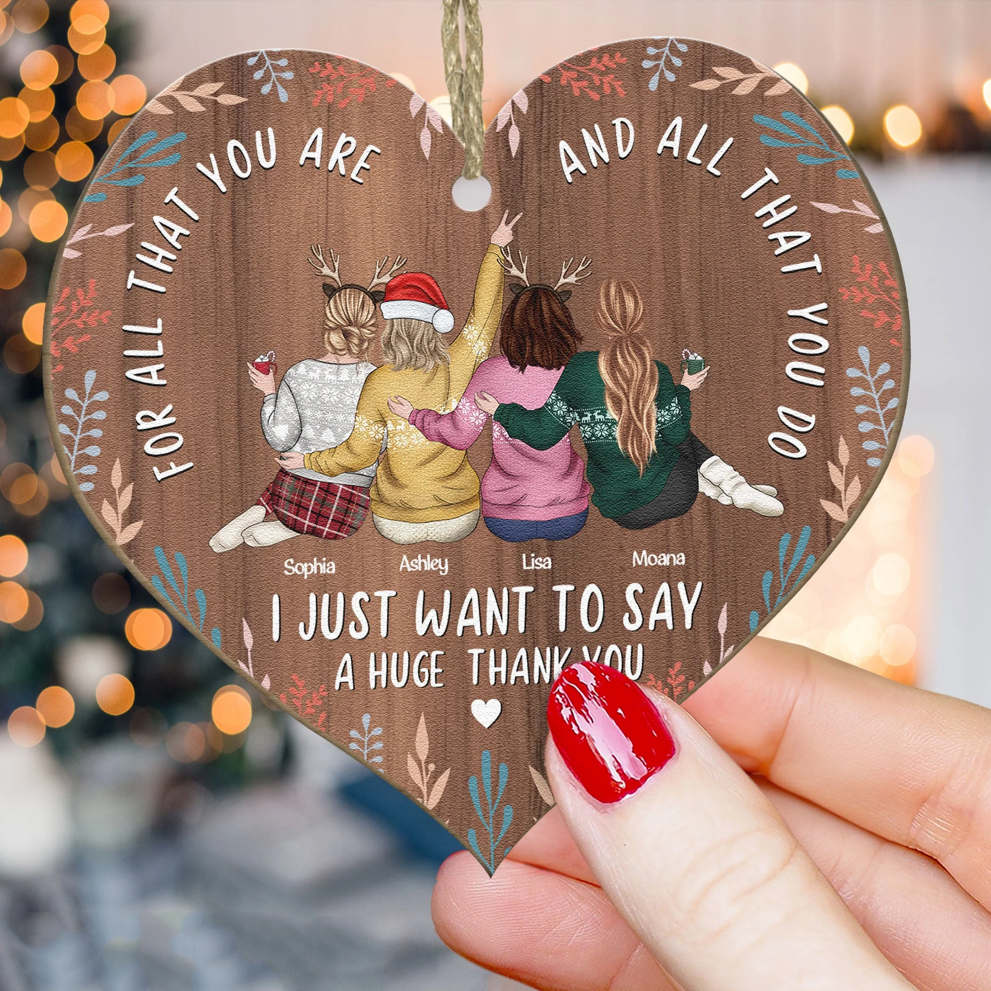 I Just Want To Say A Huge Thank You - Personalized Wooden Ornament - Image 4